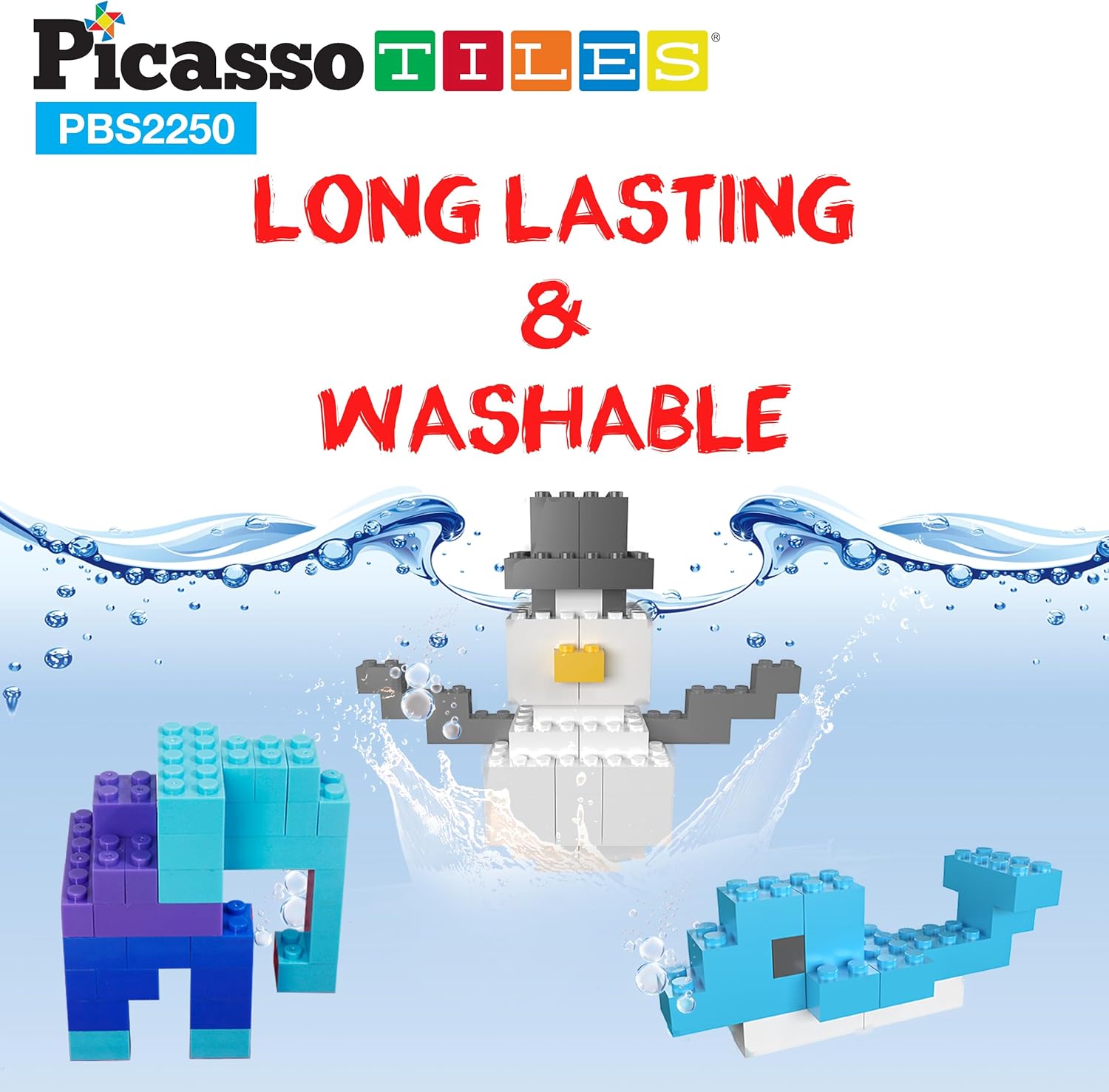 PicassoTiles 2250 PCs Building Block Tiles Creative Shapes to Enhance Imaginative Play Unique Set to Build Houses Animals Dinosaurs and More Vibrant STEM Toys Washable for Learning Education Ages 3+