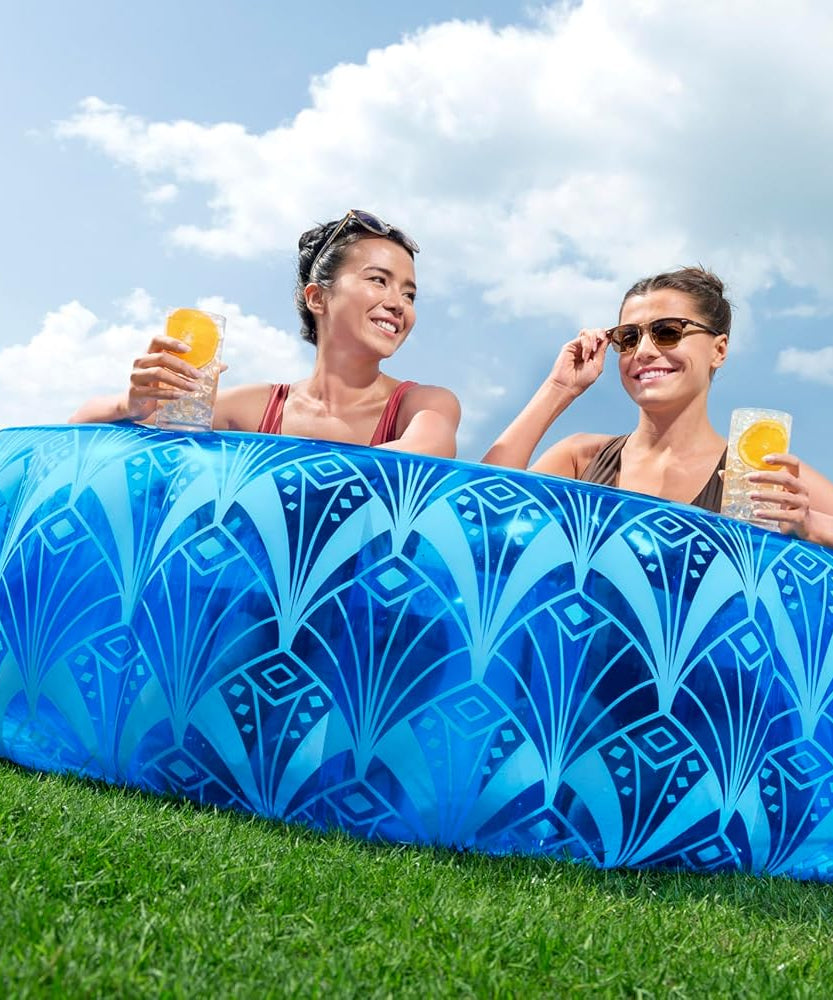 Bestway Bohemian Blue Inflatable Pool 168X53cm, Outdoor & Indoor Relaxation & Play, Family Pools, Artistic Design, Extra-wide Sidewalls For Stability, Quick Easy Setup, Perfect For Families With Kids