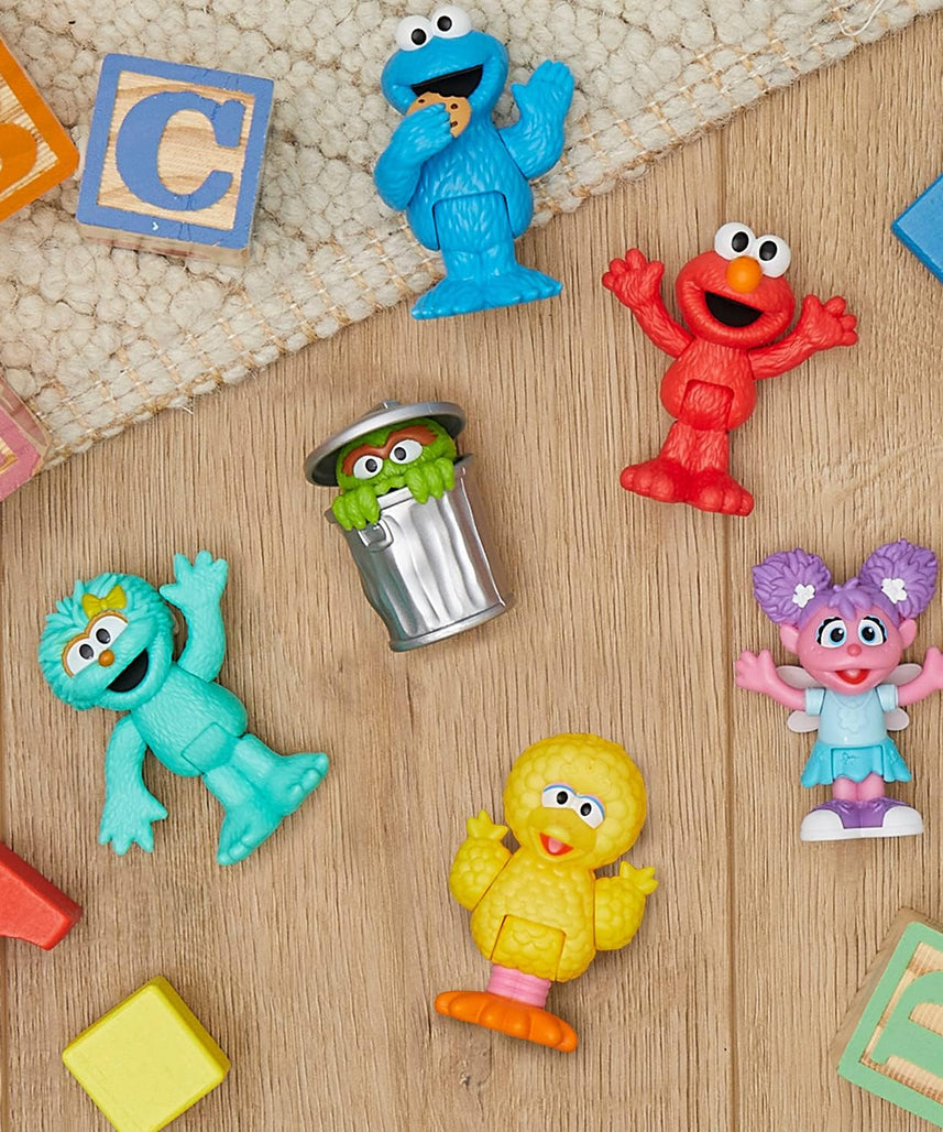 Just Play Sesame Street Neighborhood Friends, 6-Piece Poseable Figurines, Officially Licensed Toys for Kids, Ages 2+