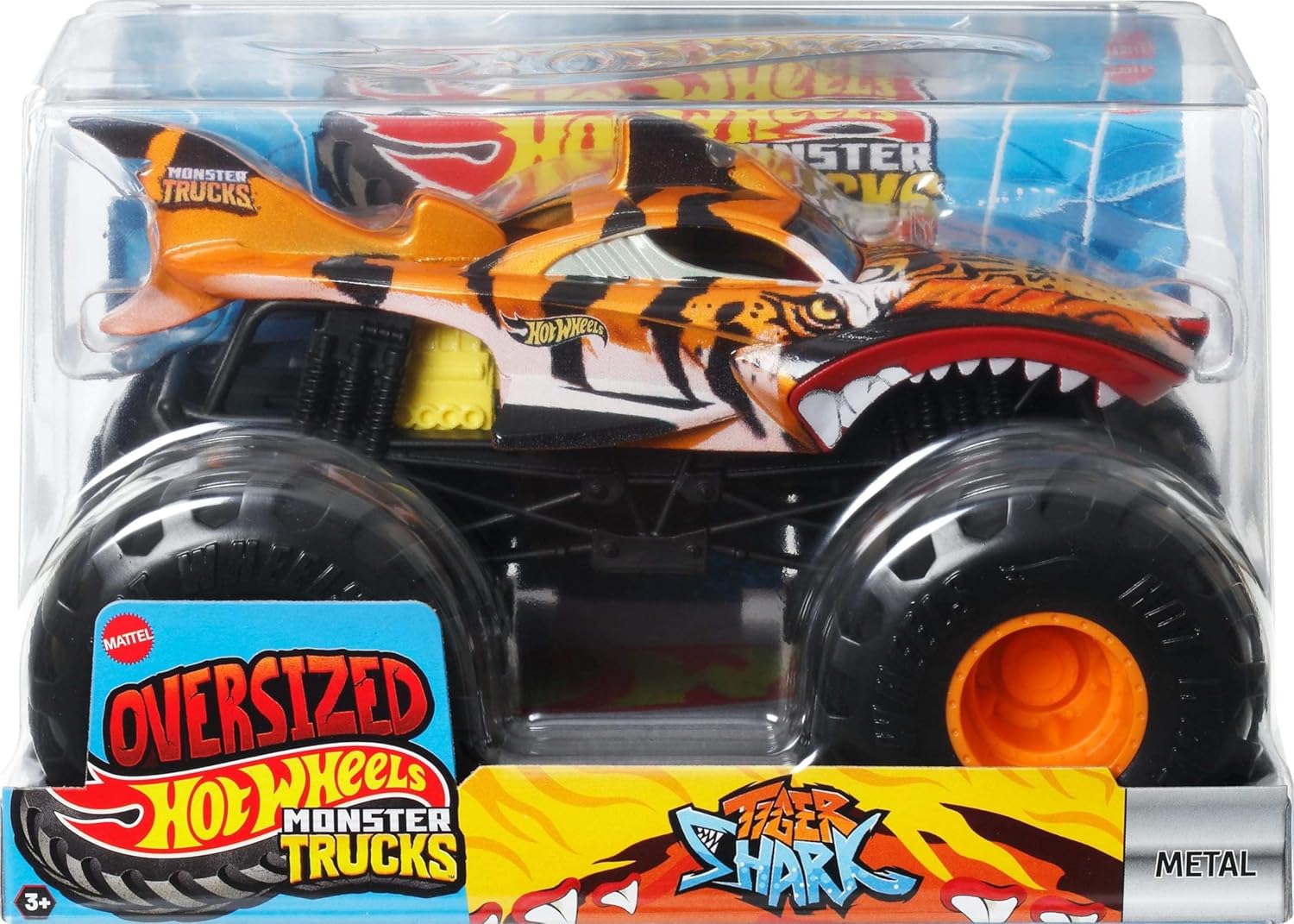 Hot Wheels Monster Trucks, Oversized Monster Truck, 1:24 Scale Die Cast Toy Truck with Giant Wheels and Cool Designs, JDR02