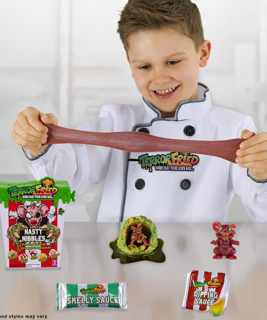 Terror Fried 08091 Nasty Nibbles, Gross Collectible Figures and Slime for Boys Ages 4-10, Multi-Compound Interactive Play Set with Fizz, Squish, Crack and Ooze, Sensory and Collectible Toys