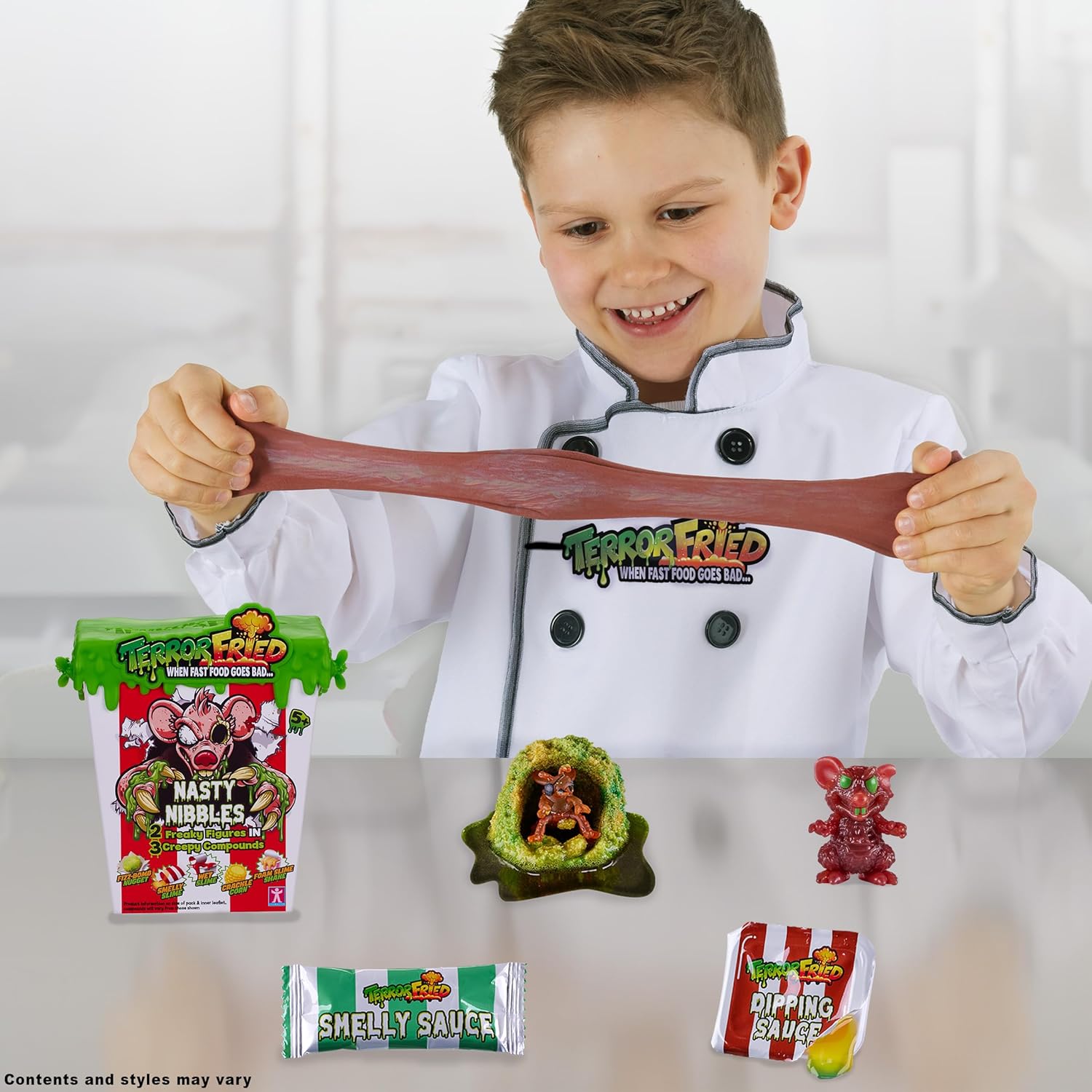 Terror Fried 08091 Nasty Nibbles, Gross Collectible Figures and Slime for Boys Ages 4-10, Multi-Compound Interactive Play Set with Fizz, Squish, Crack and Ooze, Sensory and Collectible Toys
