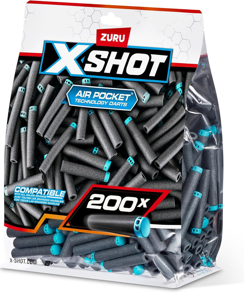 XSHOT X-Shot Dart Big Refill, 200 Foam Darts Refill Pack, Compatible with X-Shot and Other Dart Blasters, Boys, Age 8+