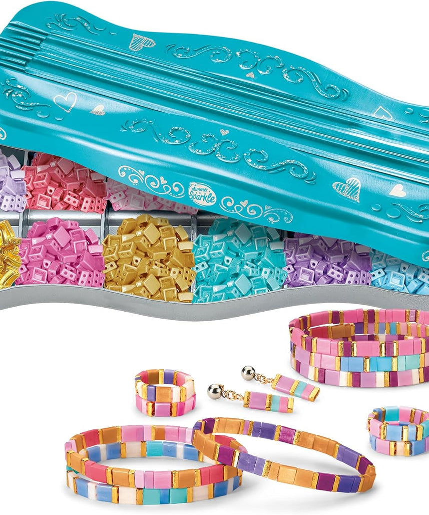 CRA-Z-ART Shimmer N Sparkle Fashion Bead Jewellery Studio Bracelet Maker Make your own tila bead jewellery Make your own friendship bracelets Jewellery Making Kit For girls aged 8 and Over