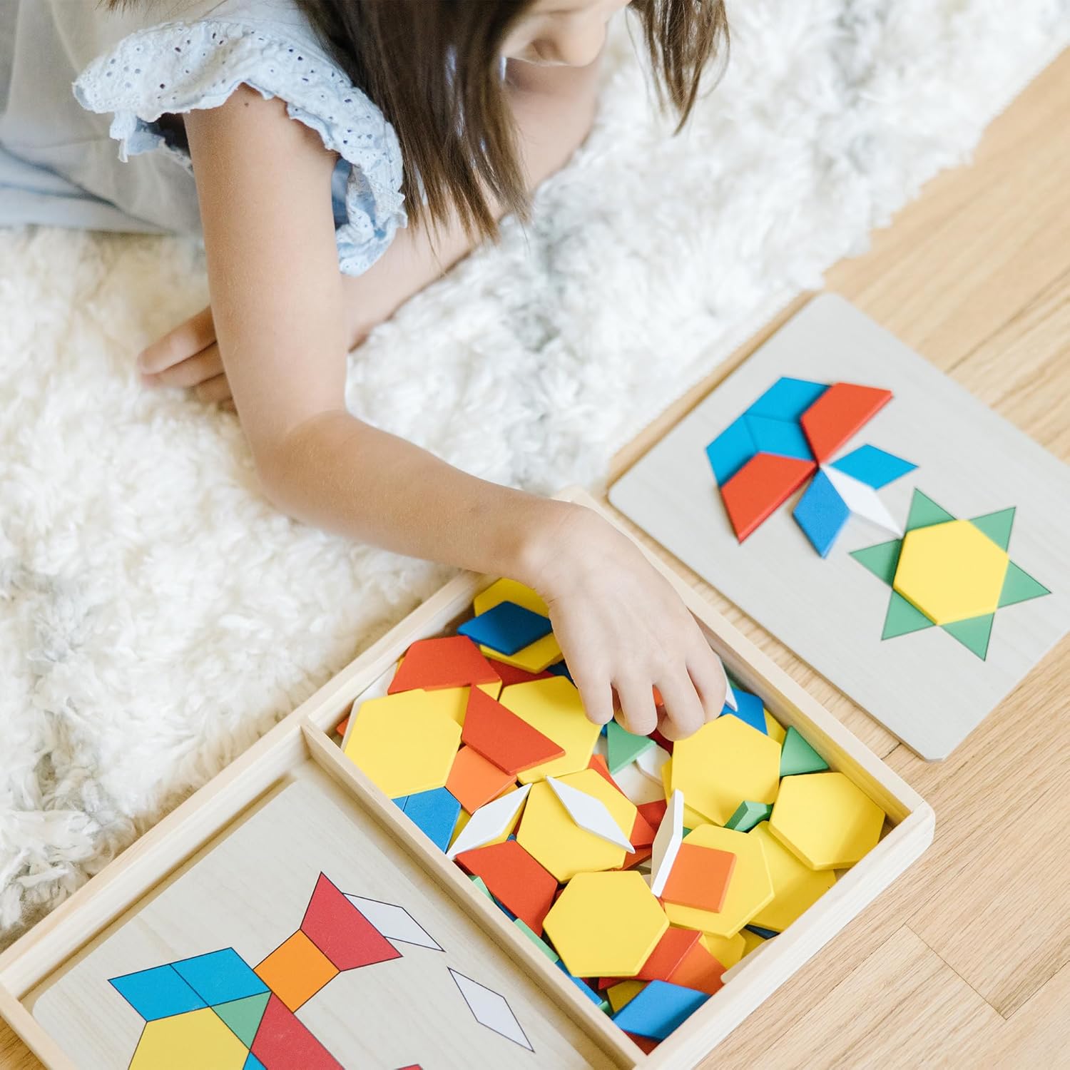 Viga Pattern Board & Block, 120 Piece Geometric Block Puzzle, Montessori Wooden Toy, Develops Sensory, Cognitive & Fine Motor Skills, Non-Toxic & Eco-friendly Kids Educational Toy, 3Y+