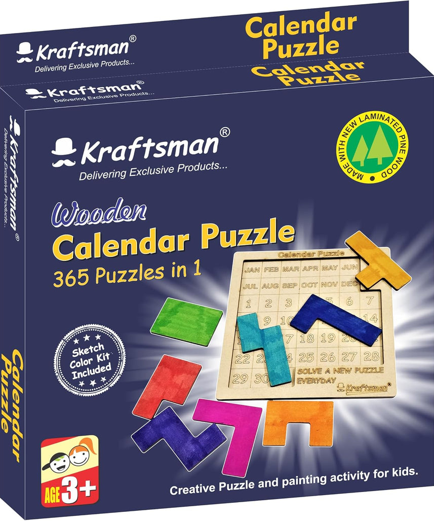 Color Your Own Calendar Puzzle 365 Puzzles in 1 with Sketch Color Kit Portable DIY Brain Teaser for Kids Ages 4+