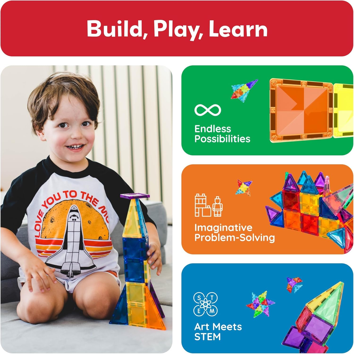 PicassoTiles 80 Piece Magnetic Building Block Mini Diamond Series – Travel Size On-The-Go STEM Construction Toy for Kids 3+