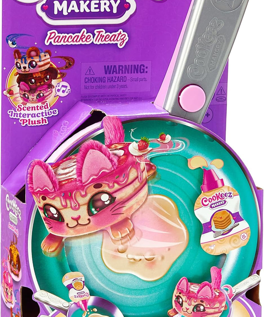 Cookeez Makery Pancake Treatz Interactive Plush Toy, Mix and Flip Surprise Pancake Plush, Scented Sound Plush Friend, Kids Creative Play Toy, 5 Years+