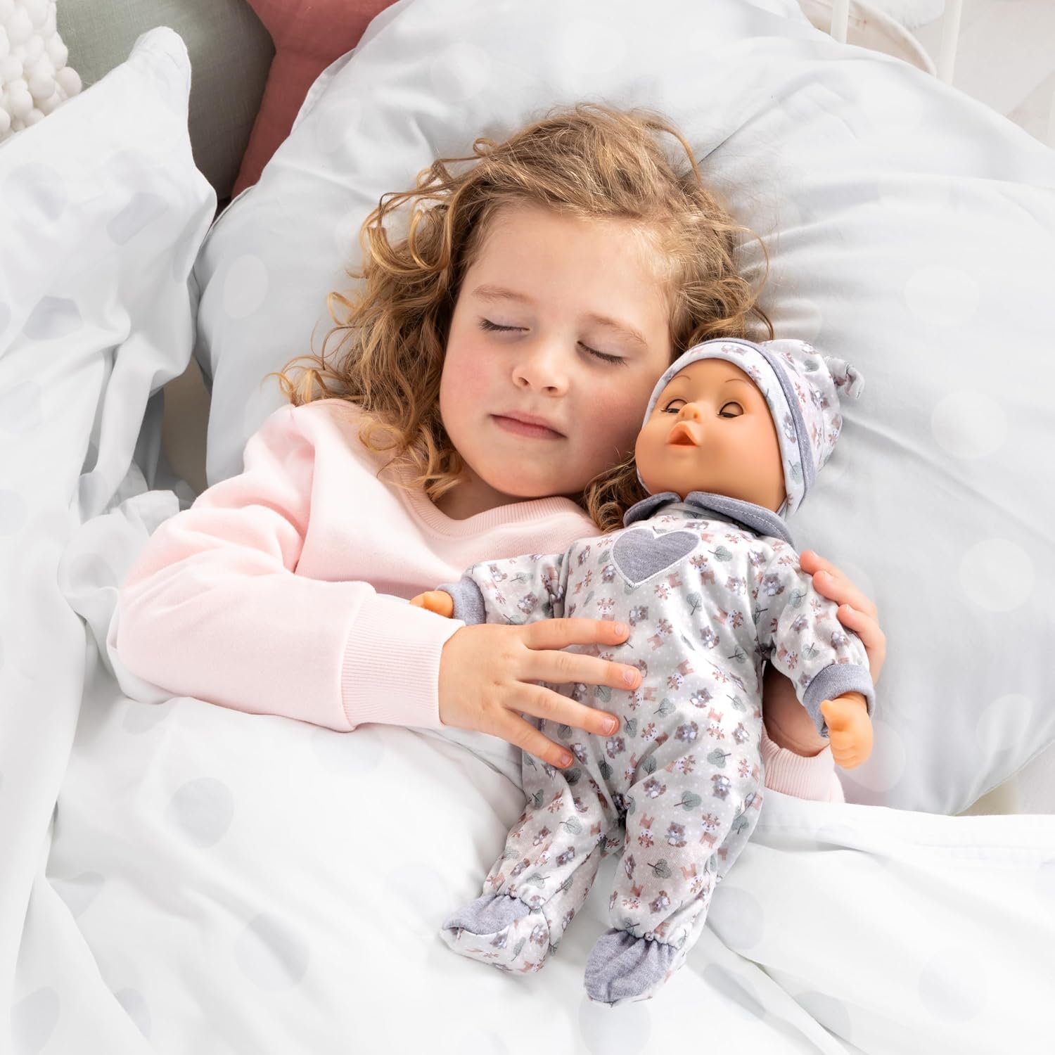 Bayer Design 93824CP Interactive Baby Doll Talking Soft Body Dummy Bottle 38cm