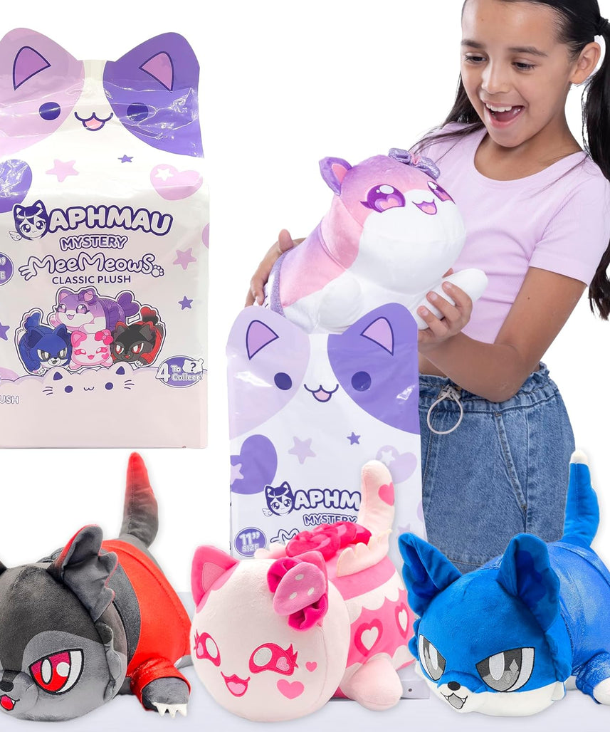 Aphmau MeeMeows 11 Inch Classic Mystery Plush Series 2 Friends, YouTube Gaming Channel Blind Box, Soft Collectible Cat Plush Toy, Official Merch for Kids 3+