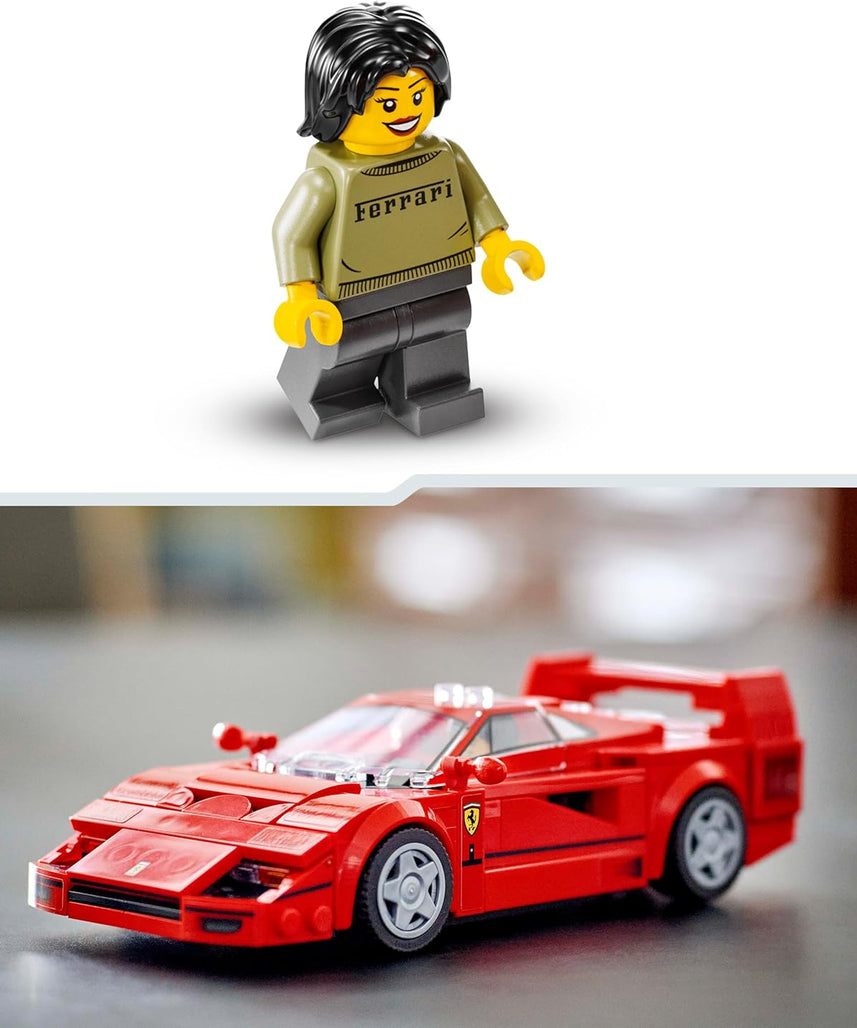 LEGO Speed Champions Ferrari F40 Supercar Buildable Vehicle, Toy Model Car for 9 Plus Year Old Boys and Girls, with Driver Minifigure, Kids' Bedroom Decoration, Gift Idea 76934