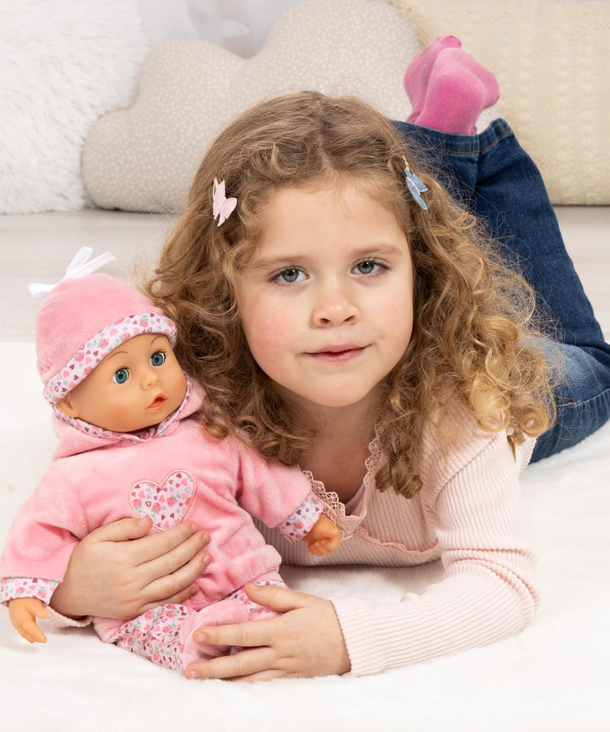 Bayer Design 93824CR Interactive Baby Doll Talking Soft Body Dummy Bottle 38cm