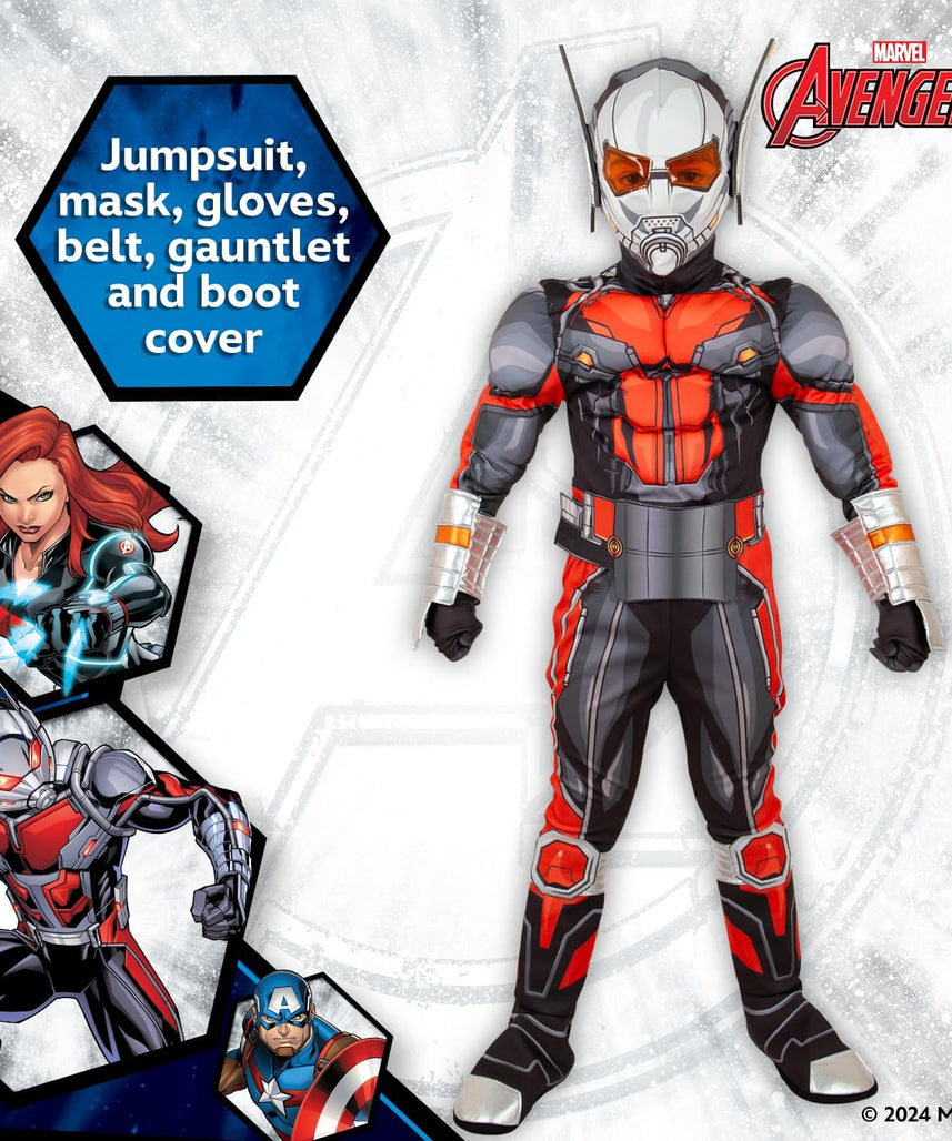 Party Centre Marvel Ant-Man Deluxe Costume, Superhero Cosplay Costume for Kids, Xlarge