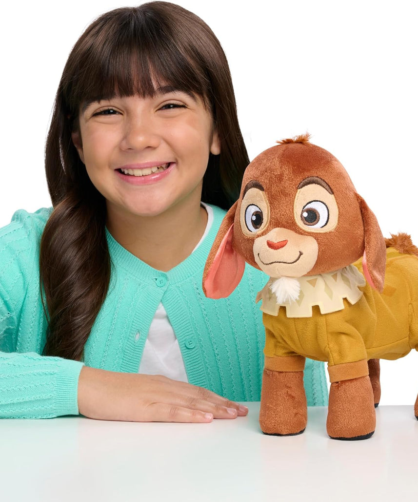 Just Play Disney Wish Walk 'n Talk Valentino Plush Fainting Goat, 11-Inch Stuffed Animal, Sounds and Motion, Kids Toys for Ages 3 Up