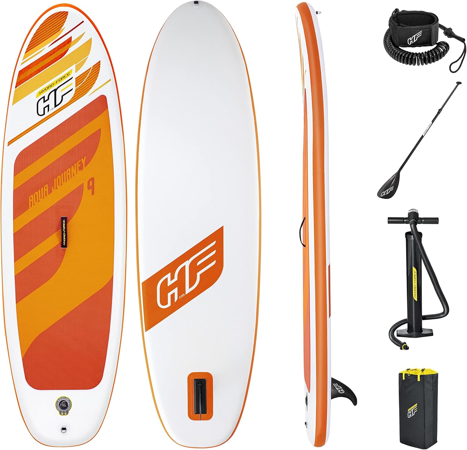 Bestway Hydro-Force Inflatable Stand Up Paddle Board 9ft with Paddle, Pump, Carry Bag & Accessories for Beginners 14+