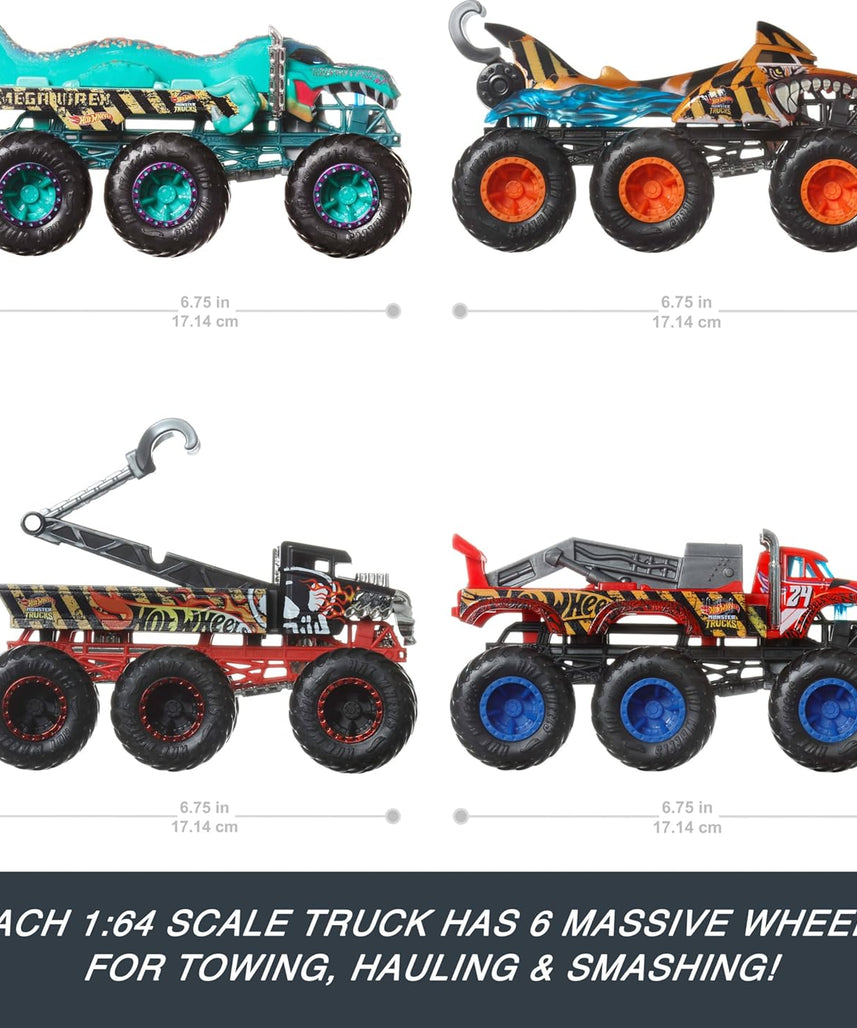 Hot Wheels Monster Trucks Big Rigs 1:64 Scale Die-Cast Toy Truck with 6 Wheels – Collectible Monster Truck Vehicles for Kids and Collectors, Ages 3 and Up