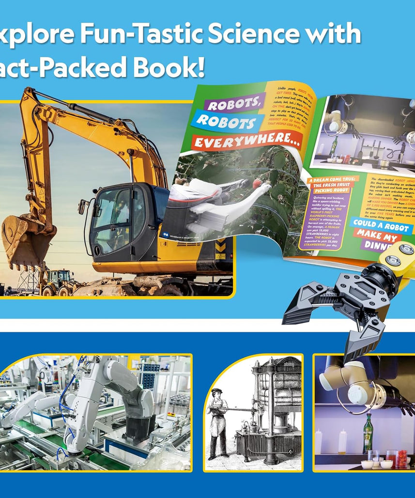 National Geographic Hydraulic Robot Arm Kit, STEM Educational Build and Learn Robot Toy for Kids 8+, DIY Mechanical Science Experiment Model with Hydraulic Pressure Learning