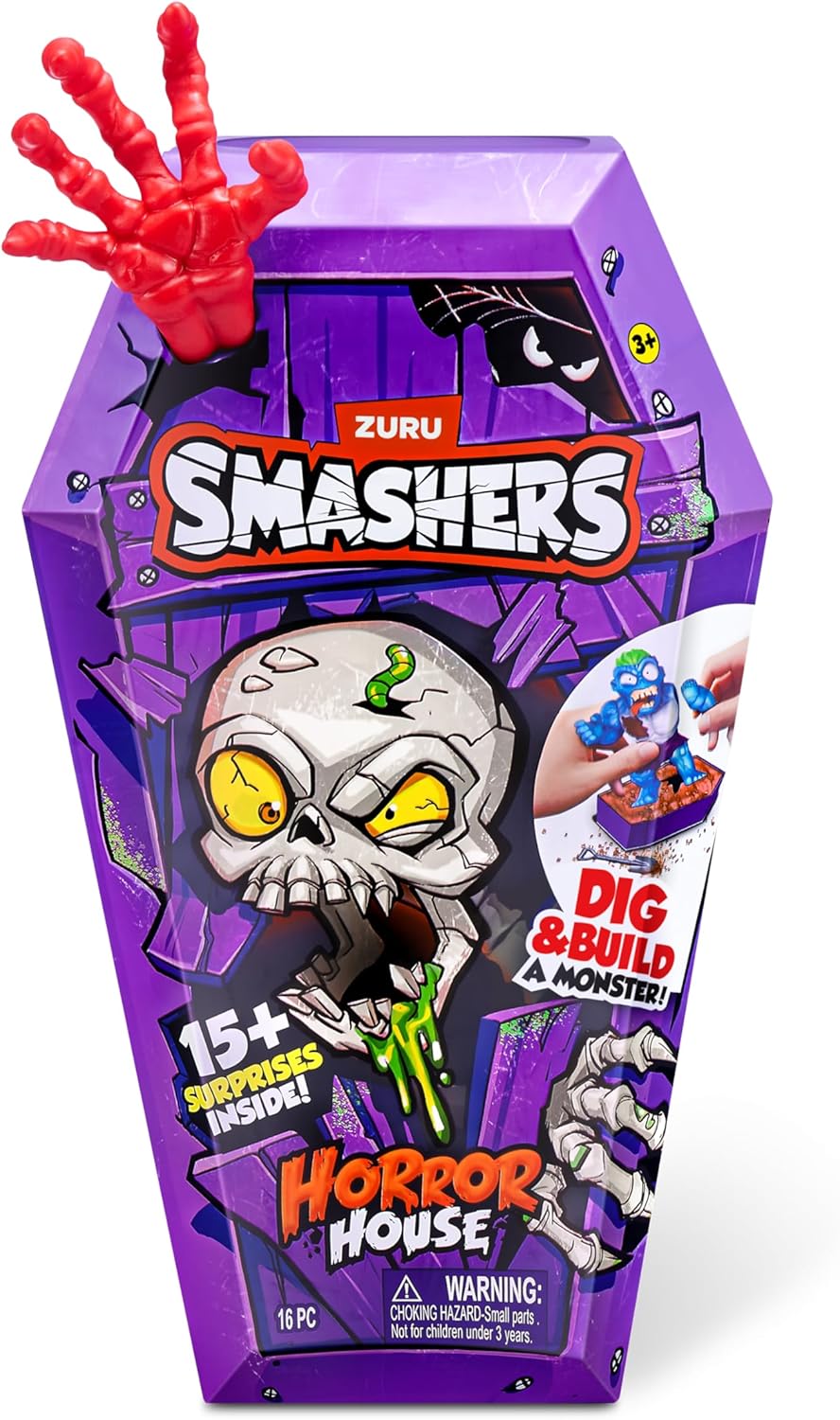 Zuru Smashers Horror House Series 1 Medium, Monster Building Kit, 15+ Surprises, Smash, Dig, Slime & Sand, Gross Collectible Toy, Kids Craft Playset, Gift Idea