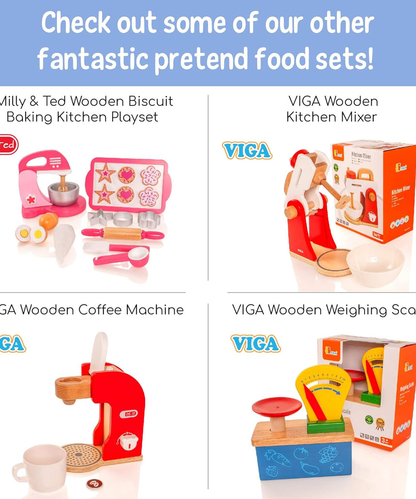 Viga Toys Wooden Toaster, Pretend Play Kitchen Accessory, Ages 3+