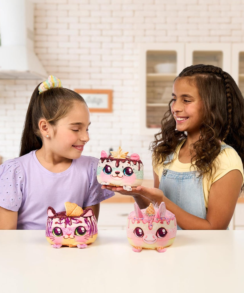 Cookeez Makery Freezy Cakez Fridge Playset, Mix and Decorate Plush Surprise Toy, Interactive Scented Plush with Sounds, Creative Playset for Kids, 5+ Years