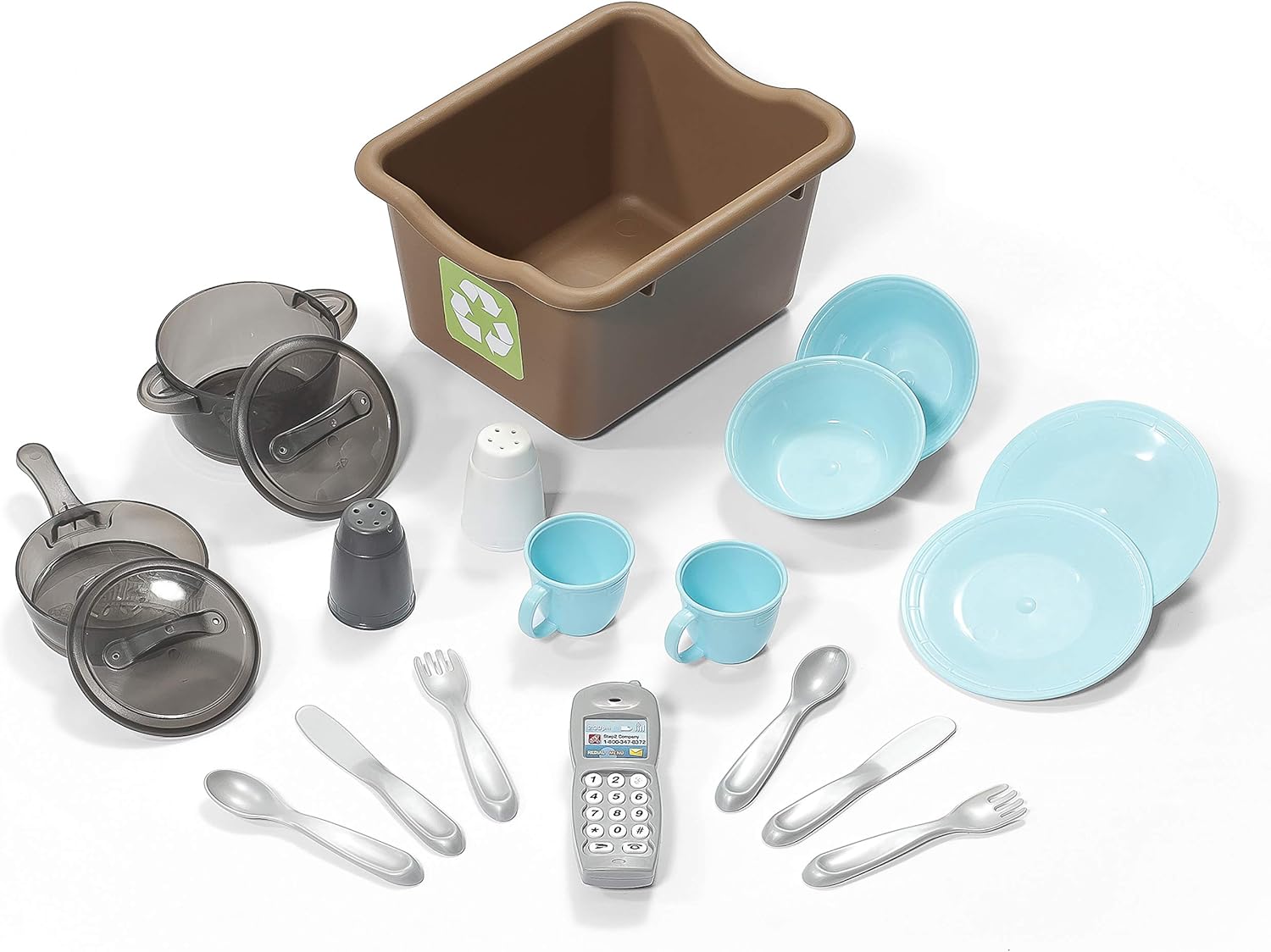 Step2 Custom Kitchen Refresh, Interactive Roleplay Kitchen Set with Lights Sounds Storage Accessories, Pretend Cooking Toy for Kids Boys and Girls Age 2 to 6, Tan