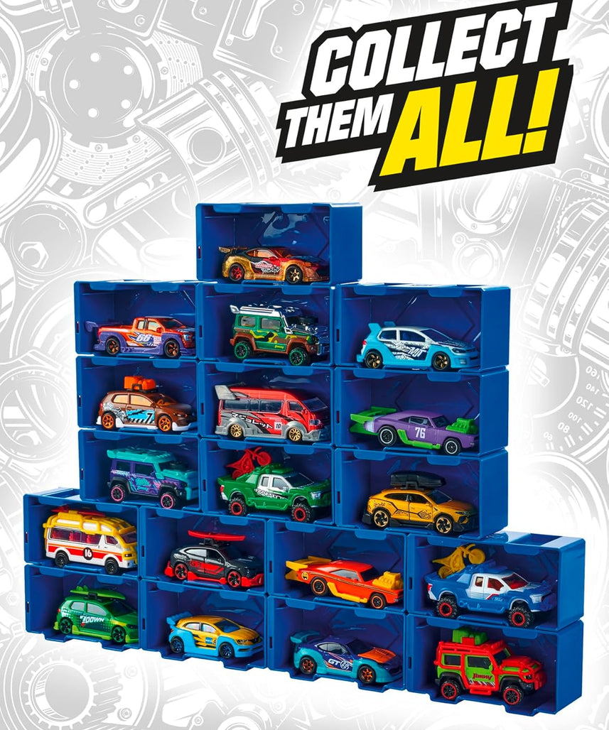 Majorette Tune Ups Series 1 – 4-Piece Metal Car Surprise Pack with 28 Tuning Accessories, Collectible Cars with Freewheel, Suspension, and Opening Parts, Ages 5+