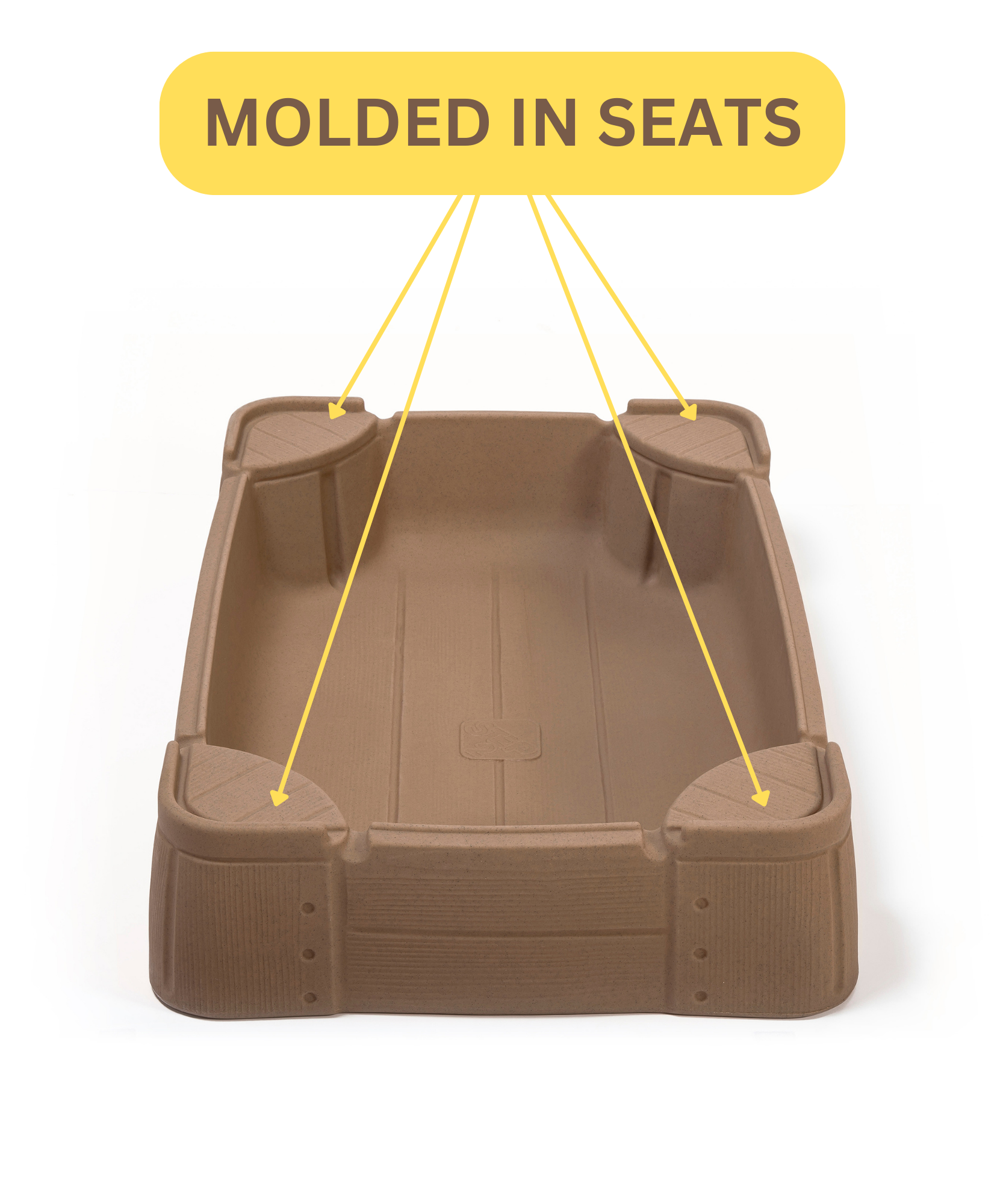 Step2 Play & Store Sandbox with Lid, Outdoor Sandpit, Sensory Play and Activity Toy with 4 Molded Seats, Backyard Garden Sandpit with 90 kg Holding Capacity, Suitable for Toddlers Aged 2+