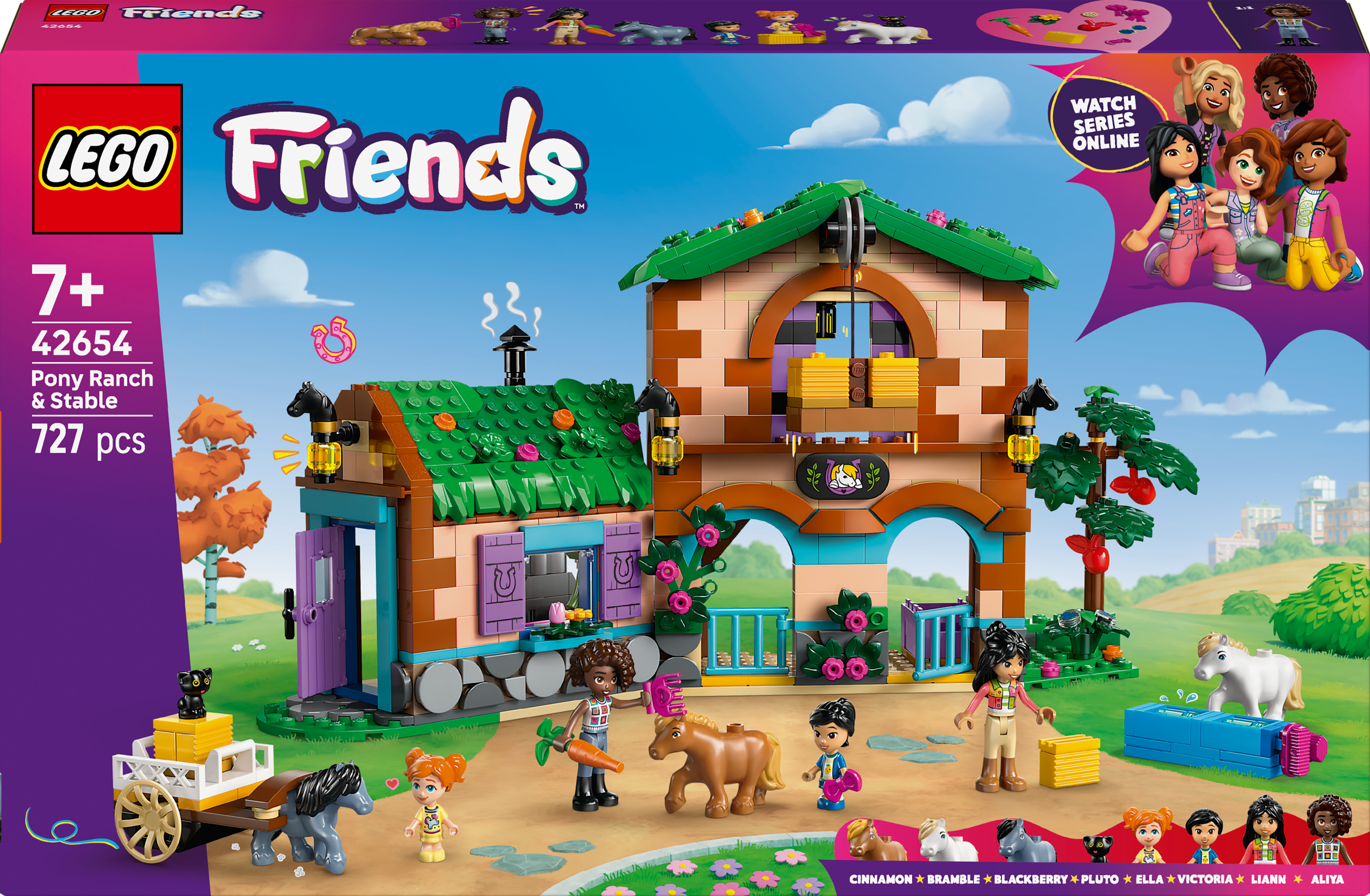 LEGO 42654 Pony Ranch and Stable V29 Building Set for Girls 7+ Creative Animal Care and Role-Play Adventure