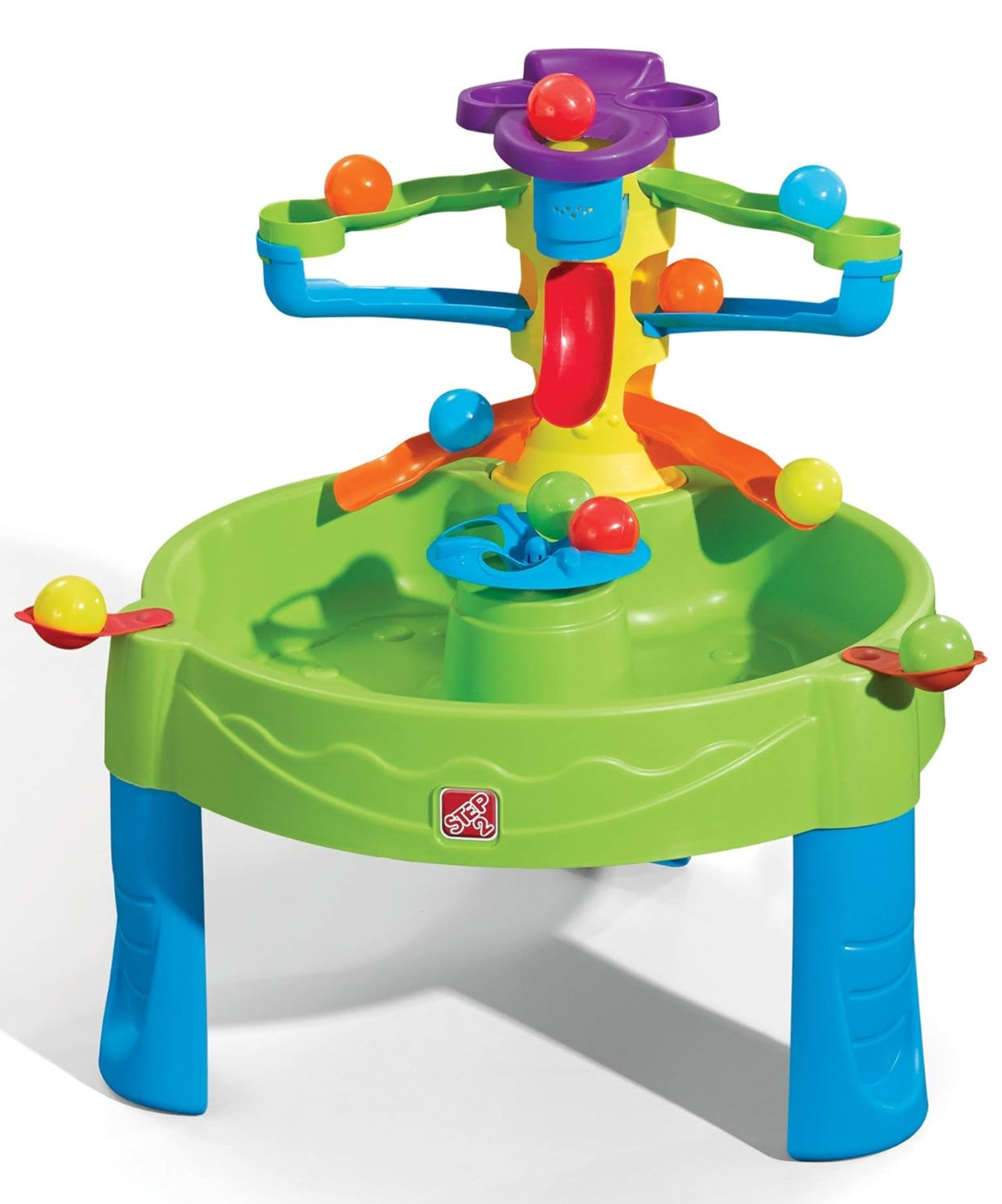 طاولة لعب الكرة المزدحمة من ستيب 2، مجموعة ألعاب حسية داخلية وخارجية، لعبة نشاط مع 13 قطعة من الملحقات بما في ذلك الكرات ولعبة STEM ومركز الأنشطة، مناسبة للأطفال من الأولاد والبنات من عمر سنة واحدة فما فوق