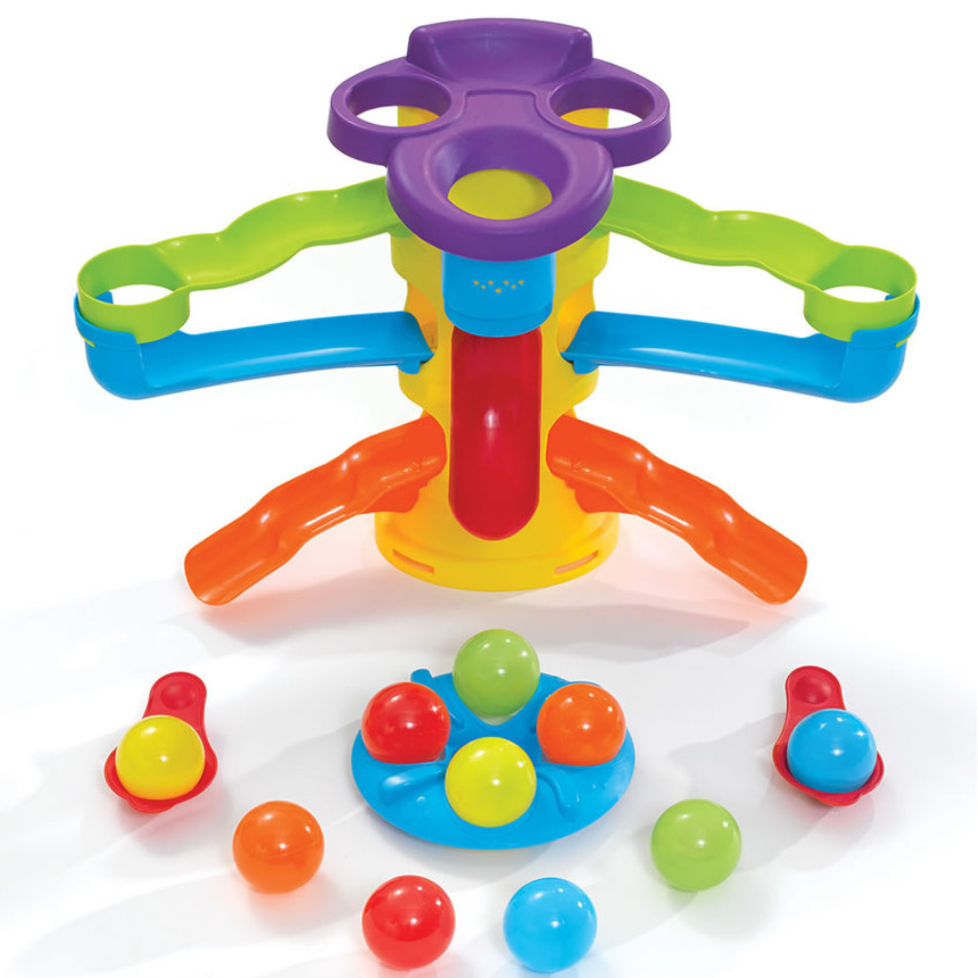 طاولة لعب الكرة المزدحمة من ستيب 2، مجموعة ألعاب حسية داخلية وخارجية، لعبة نشاط مع 13 قطعة من الملحقات بما في ذلك الكرات ولعبة STEM ومركز الأنشطة، مناسبة للأطفال من الأولاد والبنات من عمر سنة واحدة فما فوق