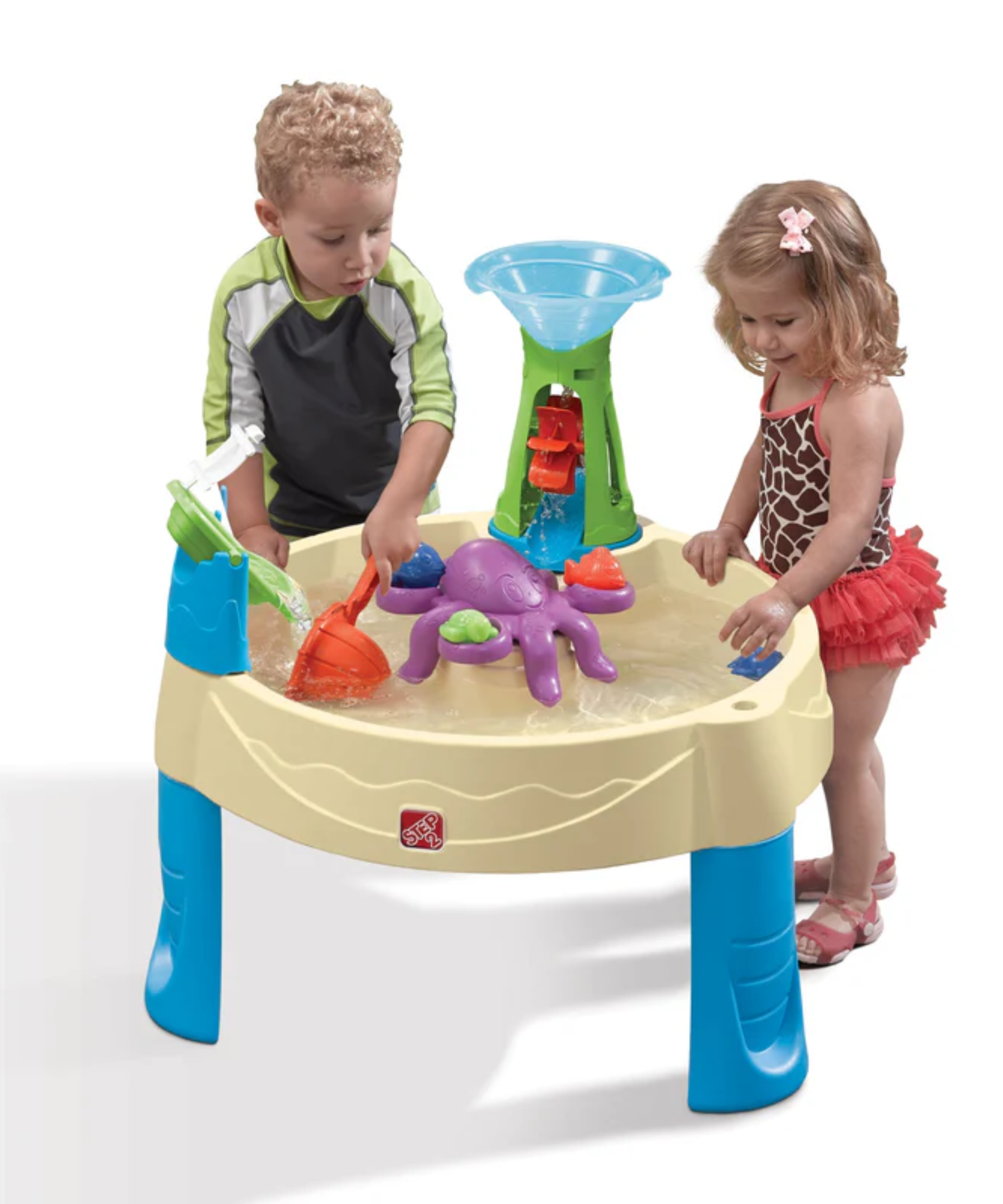 Step2 Wild Whirlpool Water Table, Indoor and Outdoor Toy Water Table with 10 Piece Accessories Include Boat and Sea Creatures, STEM Toy and Activity Centre, Suitable for Boys and Girls Aged 1+