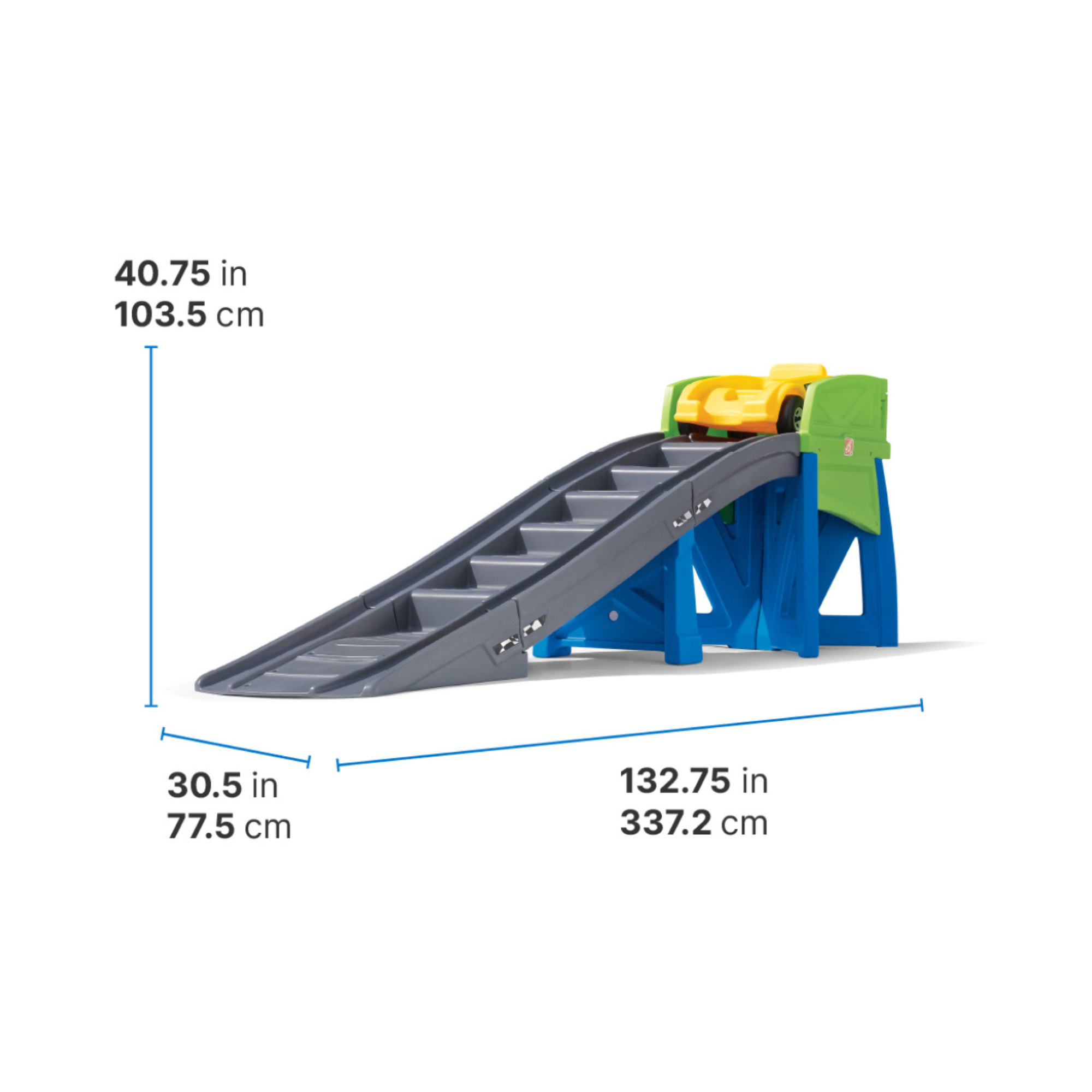 لعبة ستيب 2 إكستريم كوستر، 9 أقدام للاستخدام الداخلي والخارجي مع سيارة كوستر، سعة وزن 36 كجم، لعبة دفع للركوب، سيارة واحدة مع مقابض تثبيت ومسند للقدم، مناسبة للأولاد والبنات من سن 3 سنوات فما فوق