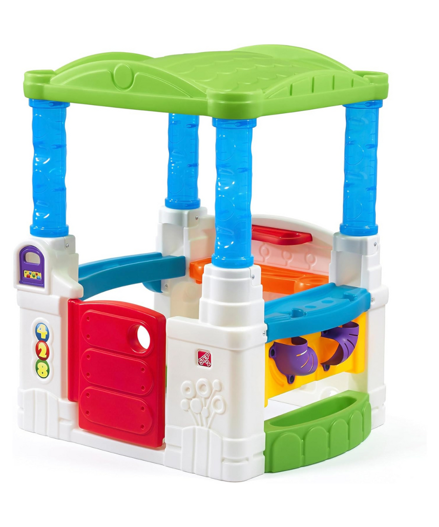 Step2 WonderBall Fun House Playhouse 853900, Kids Indoor & Outdoor Playhouse with Ball Maze, Flipper Game, Dutch Door & 20 Play Balls, Multi-Colour, Ages 18M+