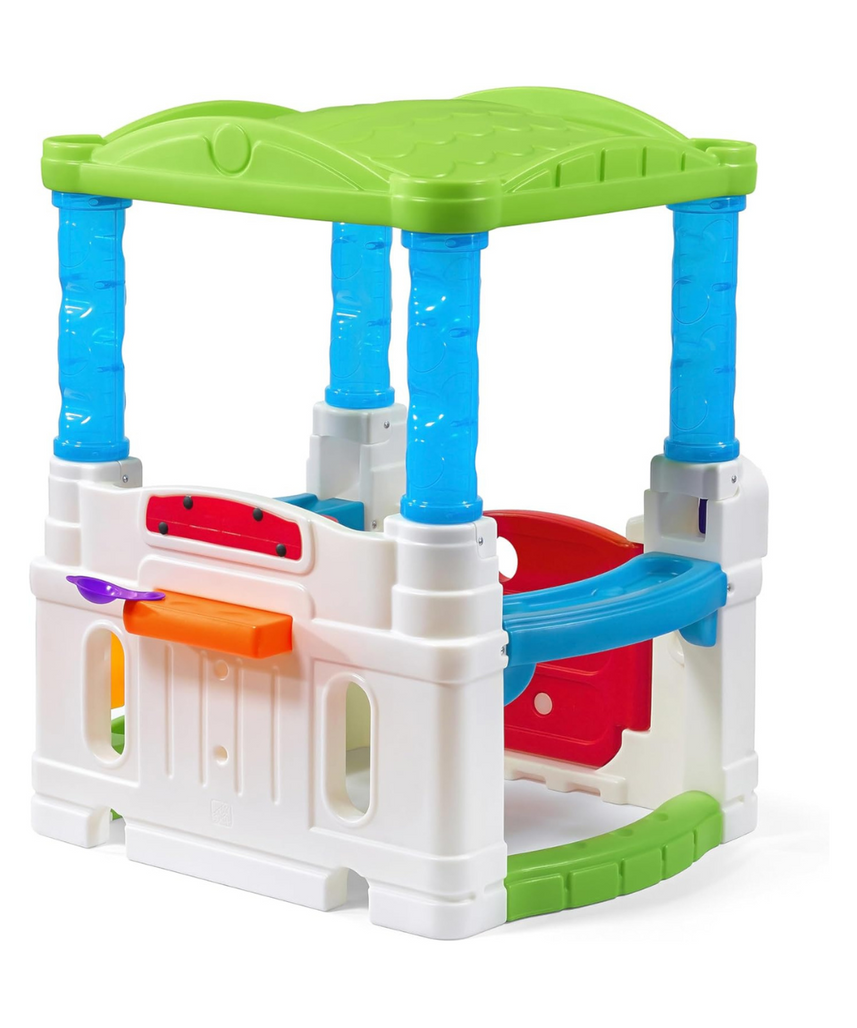 Step2 WonderBall Fun House Playhouse 853900, Kids Indoor & Outdoor Playhouse with Ball Maze, Flipper Game, Dutch Door & 20 Play Balls, Multi-Colour, Ages 18M+