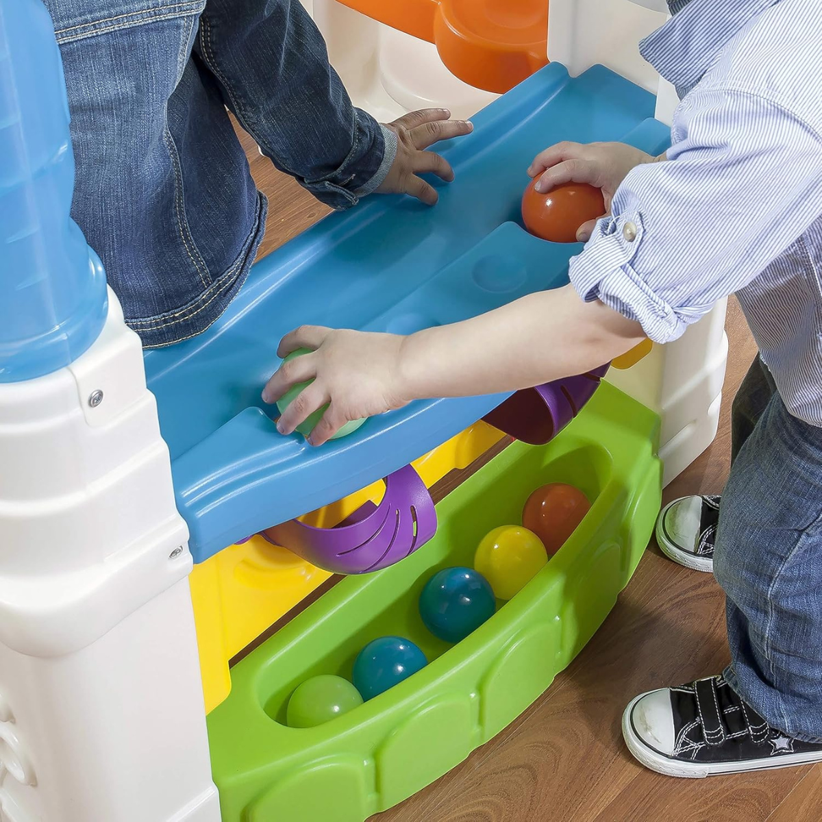 Step2 WonderBall Fun House Playhouse 853900, Kids Indoor & Outdoor Playhouse with Ball Maze, Flipper Game, Dutch Door & 20 Play Balls, Multi-Colour, Ages 18M+