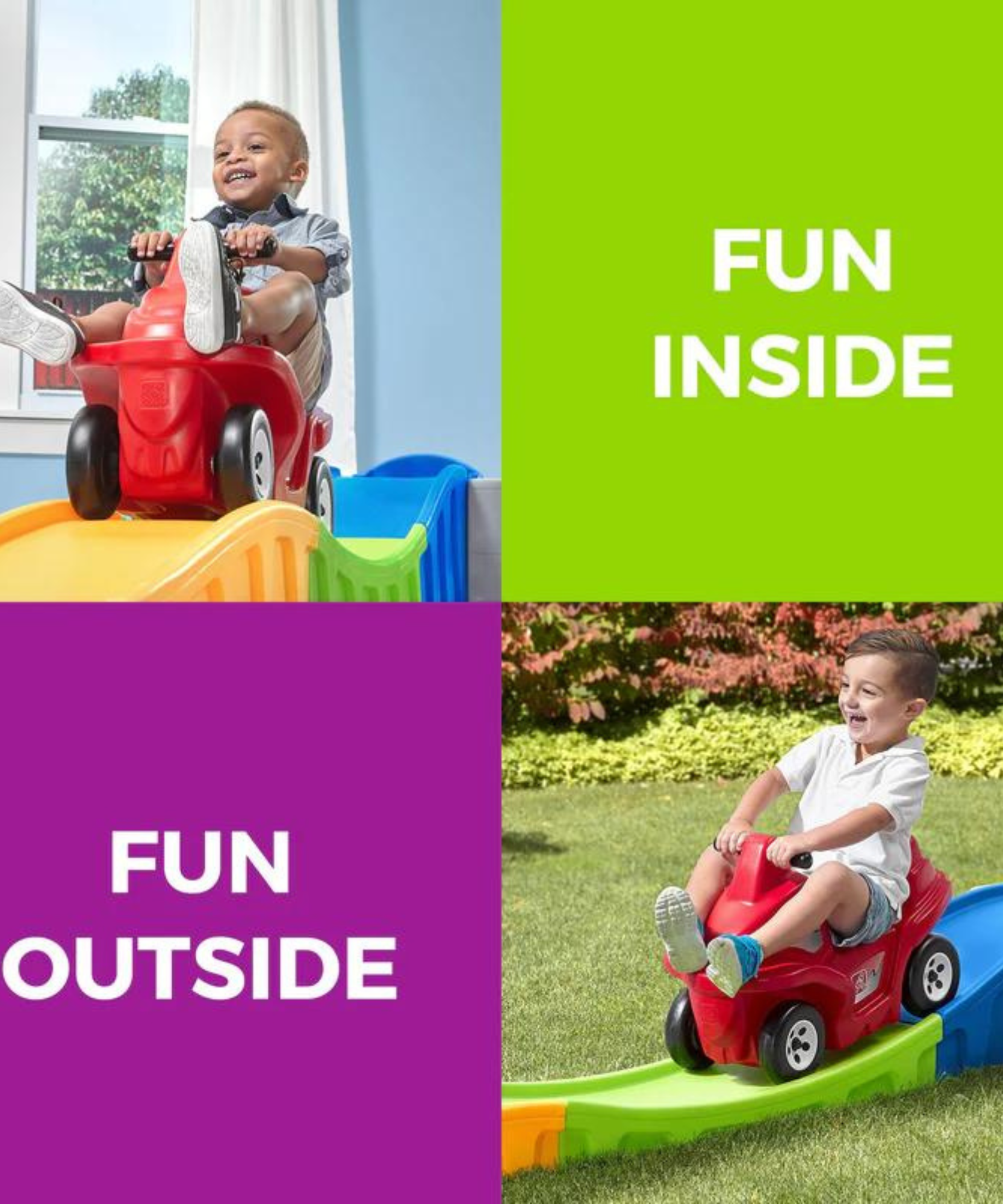 Step2 Anniversary Edition Up & Down Roller Coaster, 10 ft Indoor and Outdoor Toy with Coaster Car, Molded in Steps, 23 kg Weight Capacity Push Ride On Toy, Single Car Suitable for Kids Aged 2+