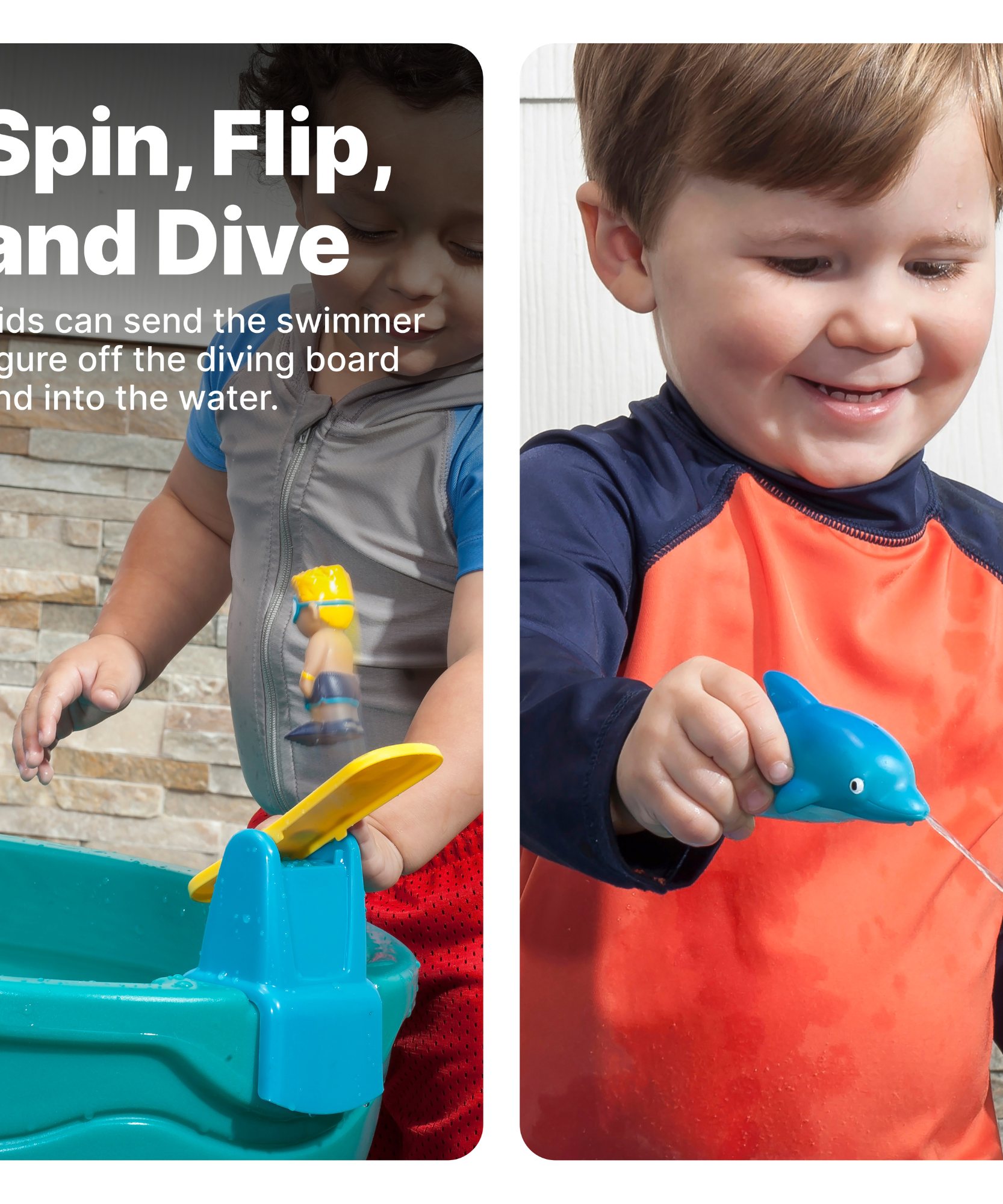 طاولة مياه ستيب 2 سبلاش آند سبلاش سيواي مع مظلة، طاولة مياه خارجية ولعبة نشاط مع 10 قطع من الملحقات، لعبة STEM للحديقة الخلفية مناسبة للأطفال من الأولاد والبنات من سن 1.5 سنة فما فوق