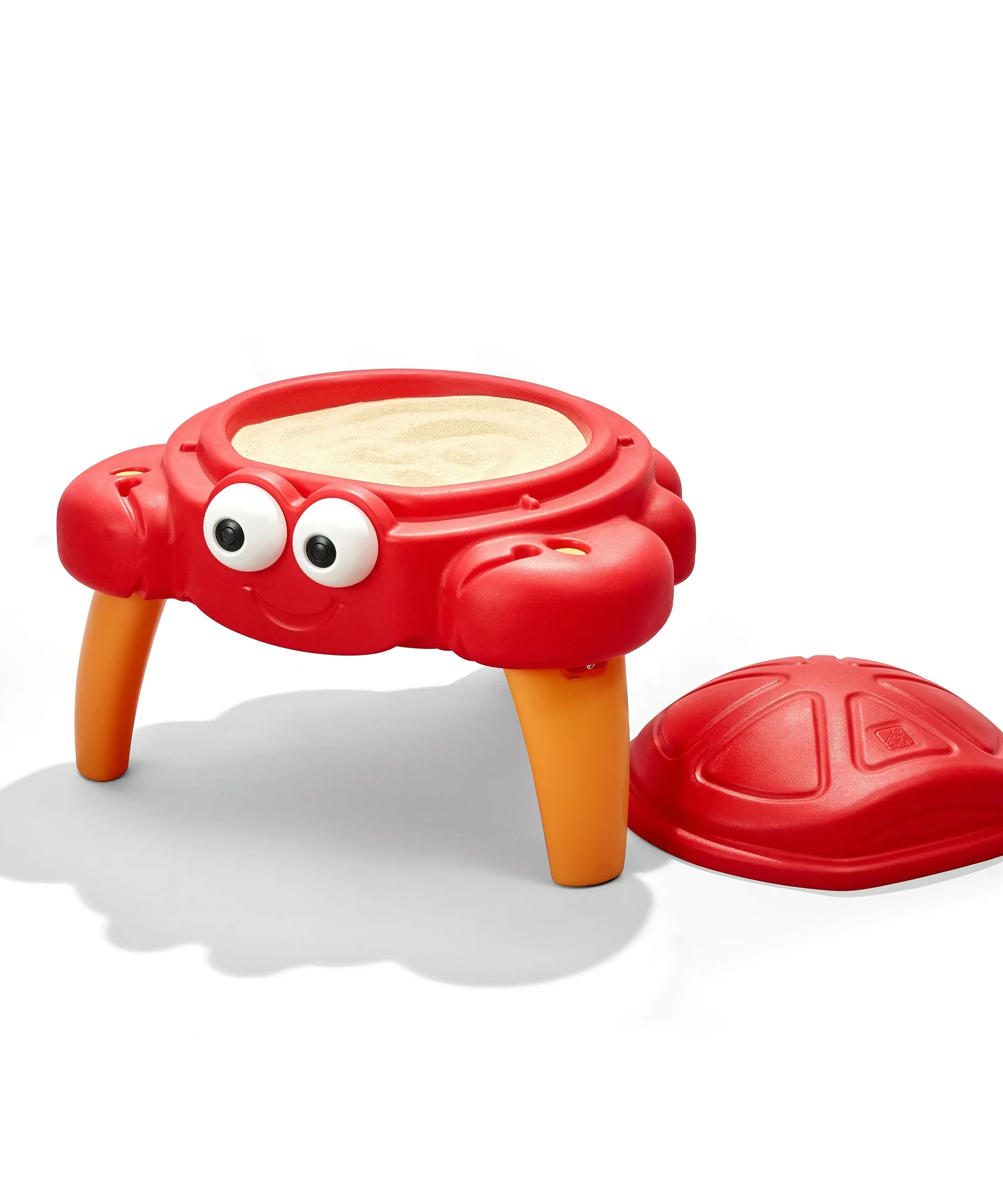 Step2 Crabbie Sand Table with Lid and Legs, Outdoor Sandbox, Sensory Play Activity Toy with 4 Piece Accessories, Backyard Garden Sandpit with 11 kg Holding Capacity, Suitable for Children Aged 1.5+
