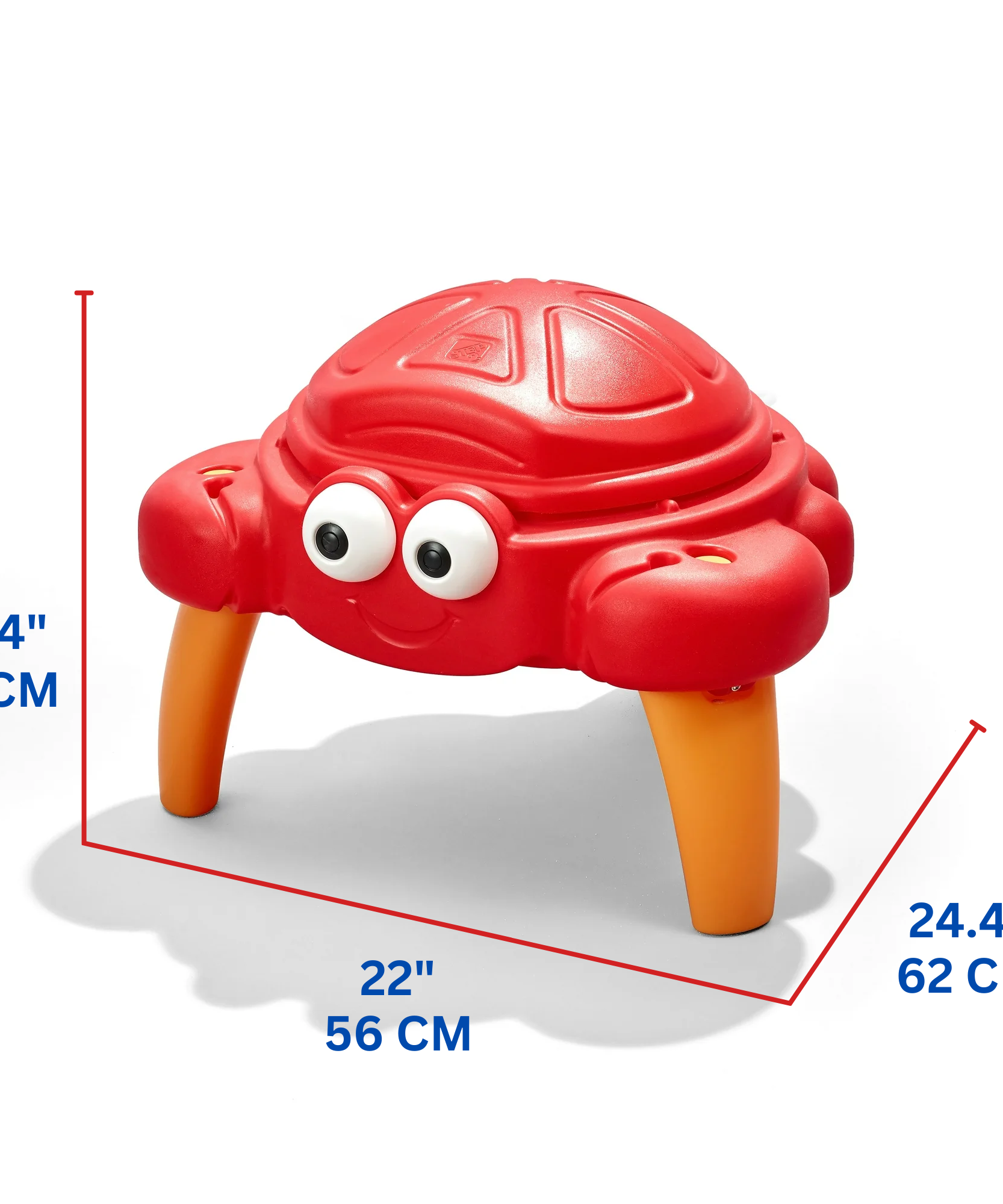 Step2 Crabbie Sand Table with Lid and Legs, Outdoor Sandbox, Sensory Play Activity Toy with 4 Piece Accessories, Backyard Garden Sandpit with 11 kg Holding Capacity, Suitable for Children Aged 1.5+