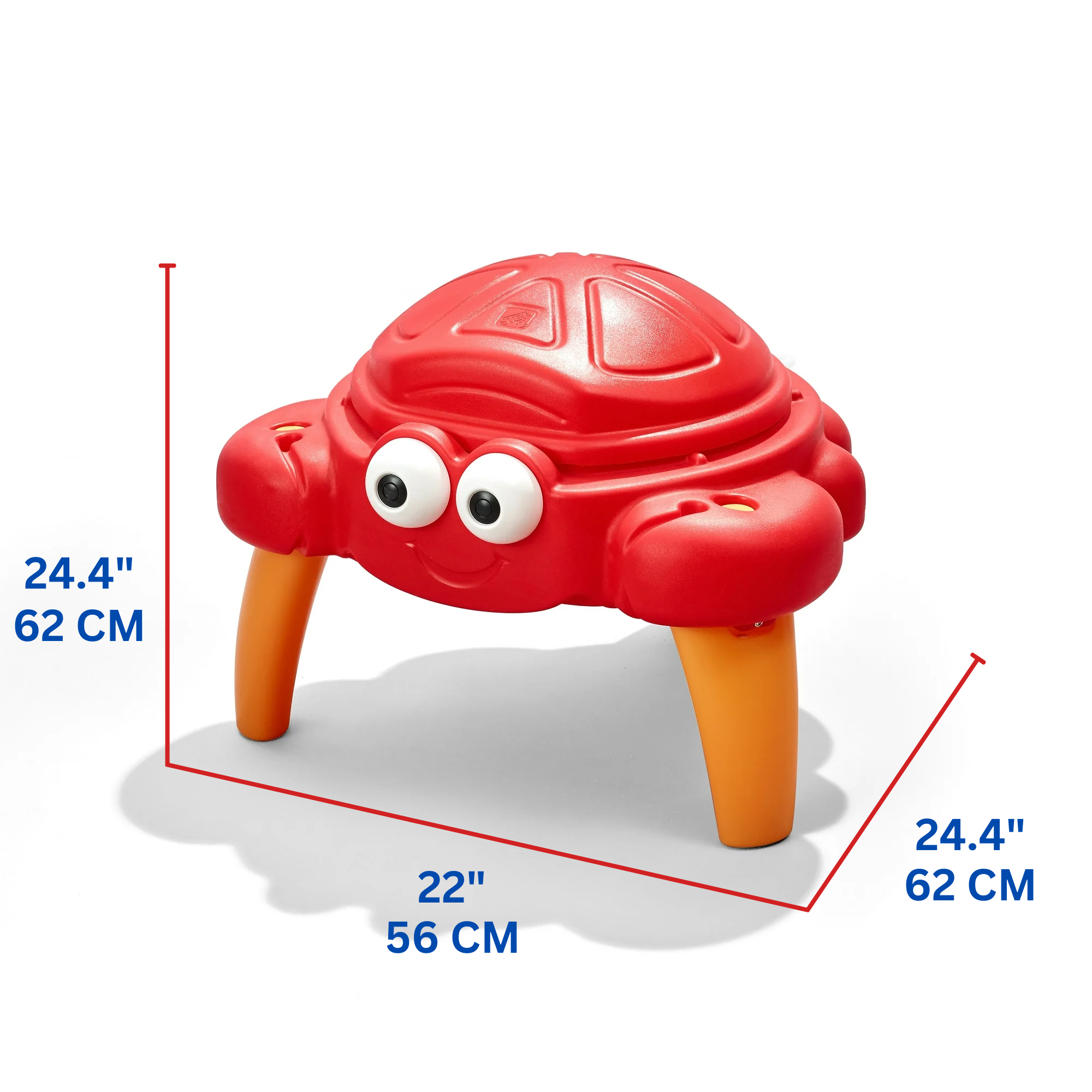 Step2 Crabbie Sand Table with Lid and Legs, Outdoor Sandbox, Sensory Play Activity Toy with 4 Piece Accessories, Backyard Garden Sandpit with 11 kg Holding Capacity, Suitable for Children Aged 1.5+