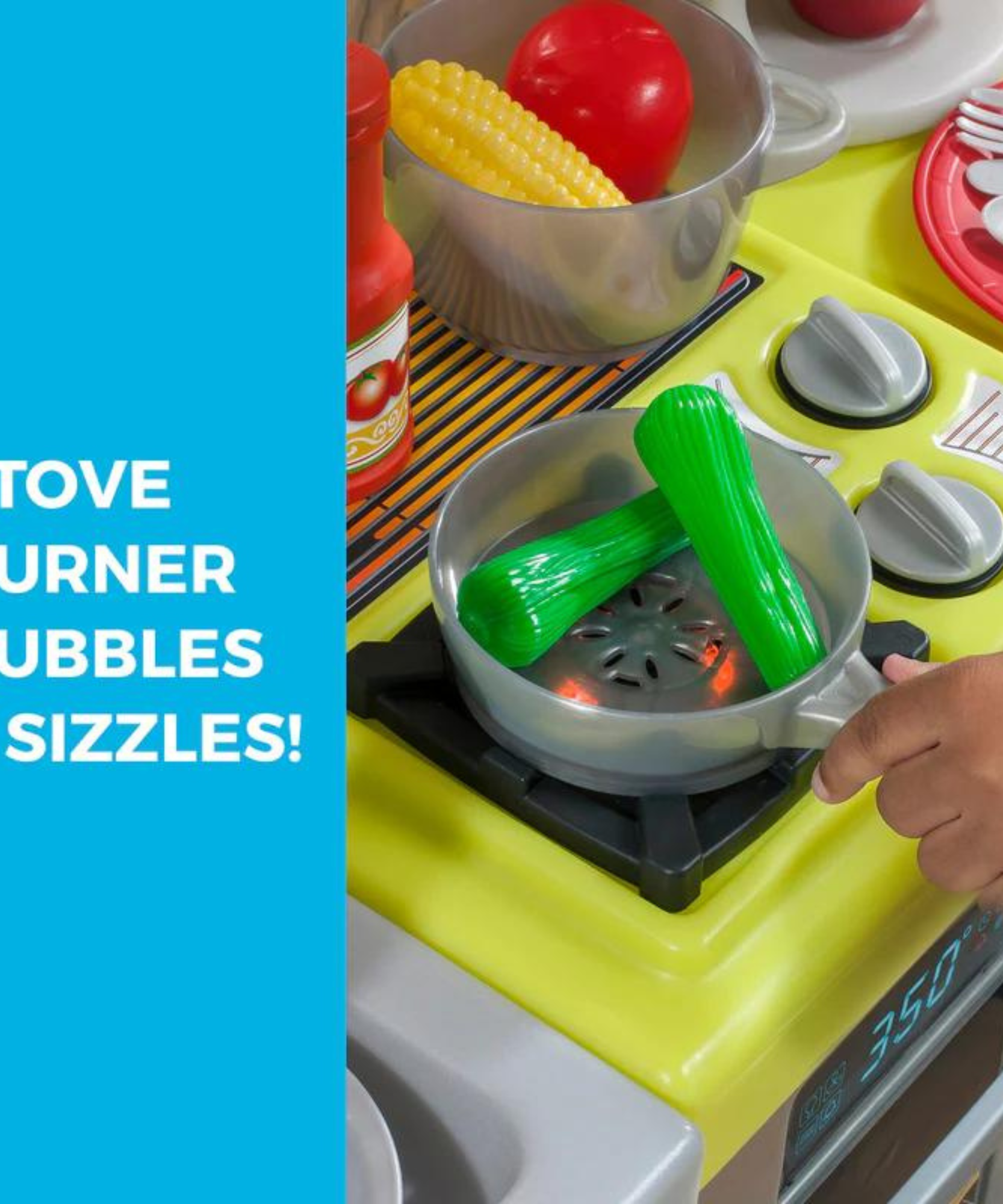 Step2 Contemporary Chef Kitchen, Kitchen Playset with 25 Piece Accessories Including Pots and Pans, Folk and Spoon, Indoor and Outdoor Roleplay ToySuitable for Children both Boys and Girls Aged 2+