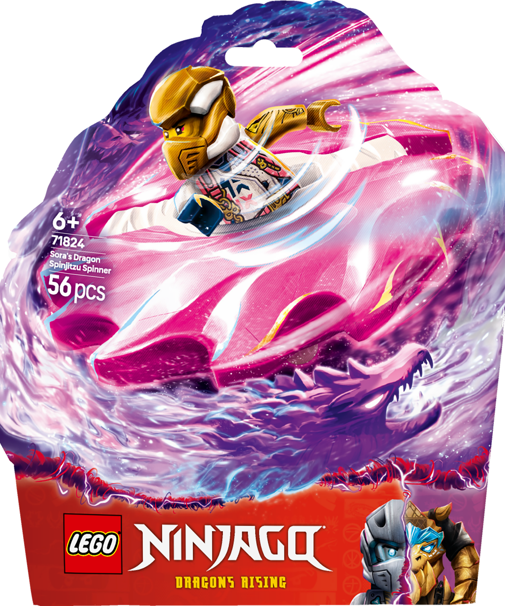 LEGO Ninjago 71824 Sora’s Dragon Spinjitzu Spinner Action Toy for Kids 6+ Boys, Spinjitzu Launcher + Minifigures
