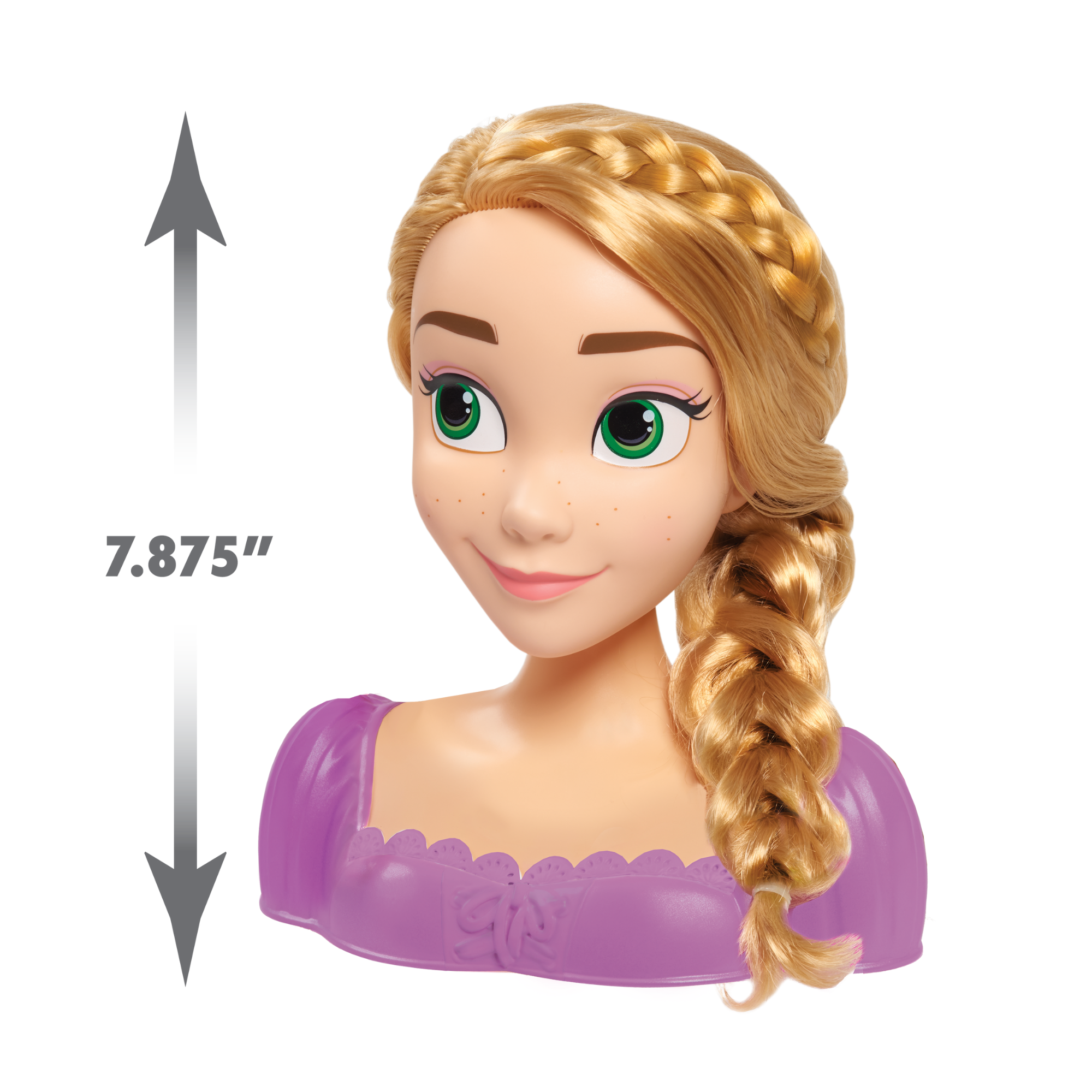 مجموعة لعب تظاهرية بشعر أشقر بطول 8 بوصات، مكونة من 7 قطع من رأس تصفيف الشعر المتشابك مع ملحقات رابونزل من ديزني برنسيس، لعبة لعب أدوار مرخصة رسميًا للأطفال من سن 3 سنوات فما فوق من جاست بلاي