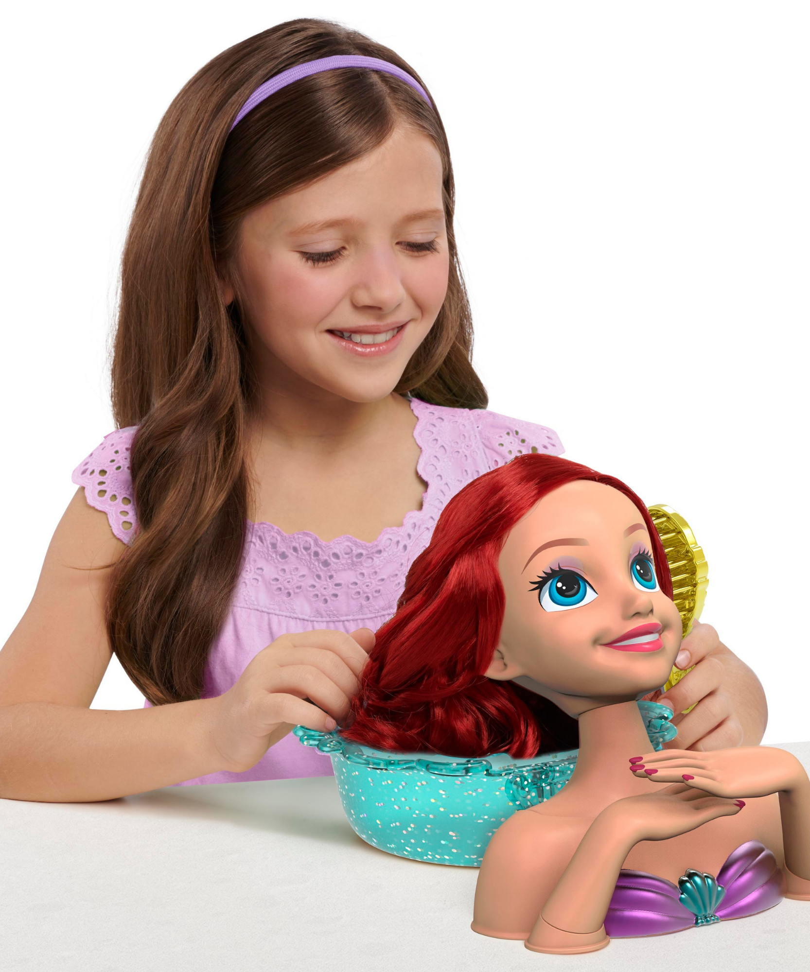 مجموعة لعب تظاهرية بشعر أحمر من ديزني برنسيس، 20 قطعة، مع ملحقات، تتضمن أريل، مقاس 8 بوصات، لعبة لعب أدوار مرخصة رسميًا للأطفال من سن 3 سنوات فما فوق من جاست بلاي