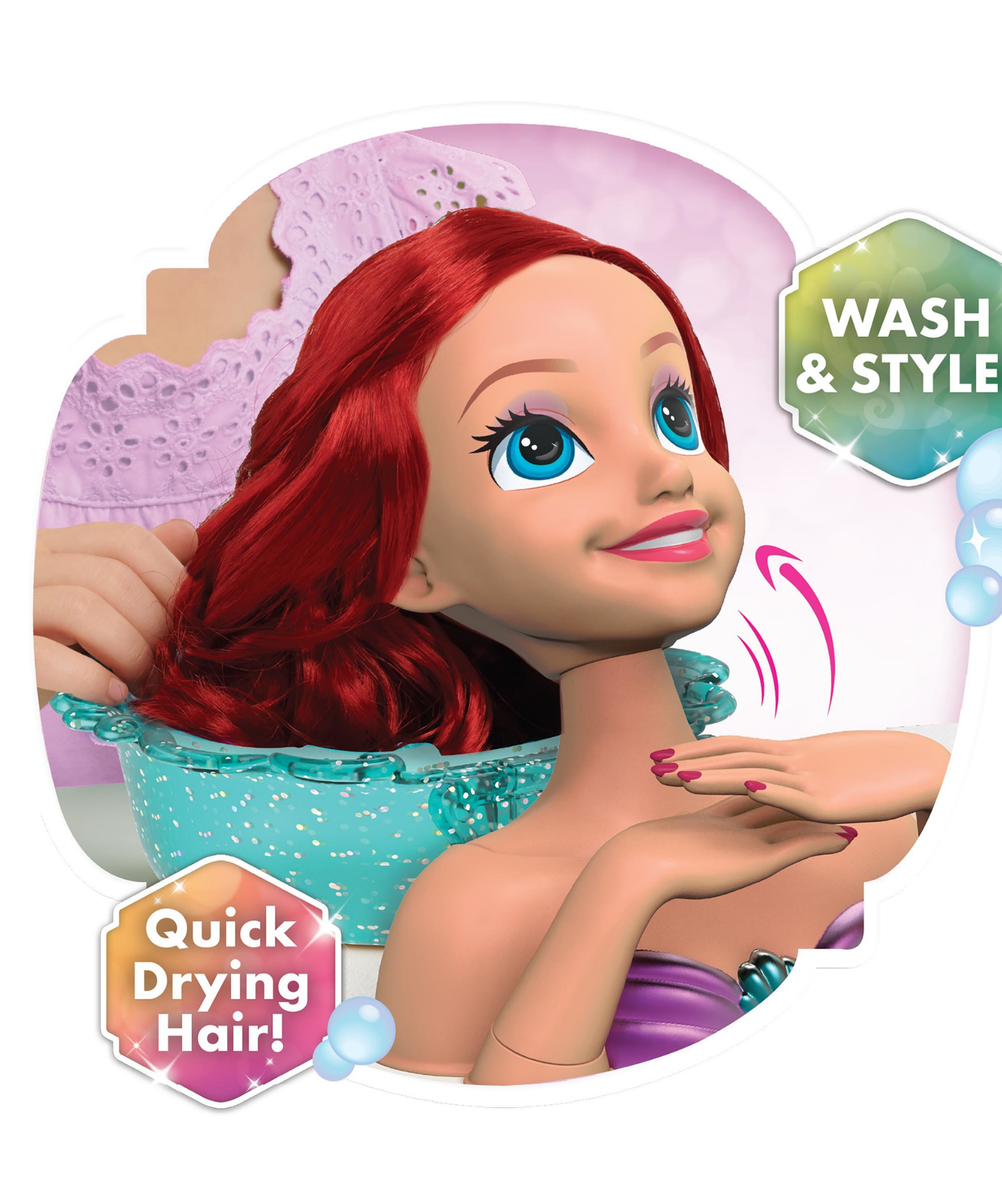 مجموعة لعب تظاهرية بشعر أحمر من ديزني برنسيس، 20 قطعة، مع ملحقات، تتضمن أريل، مقاس 8 بوصات، لعبة لعب أدوار مرخصة رسميًا للأطفال من سن 3 سنوات فما فوق من جاست بلاي