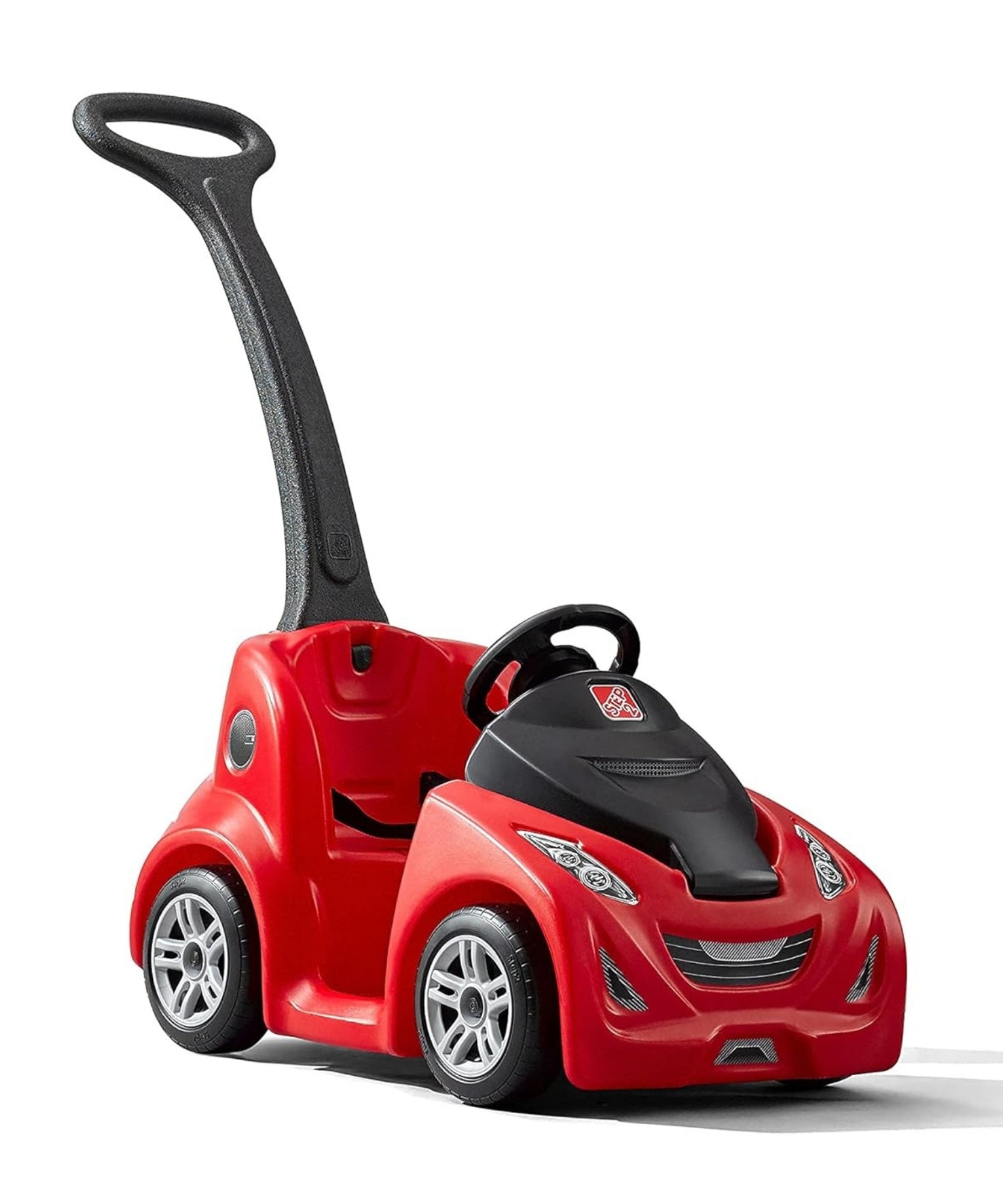 Step2 Buggy GT, Single Seater Kids Push Car, Easy to Store Ride On Toy with Seatbelt, Horn and Storage Trunk, Suitable for Children both Boys and Girls Aged 18m and Above, Red
