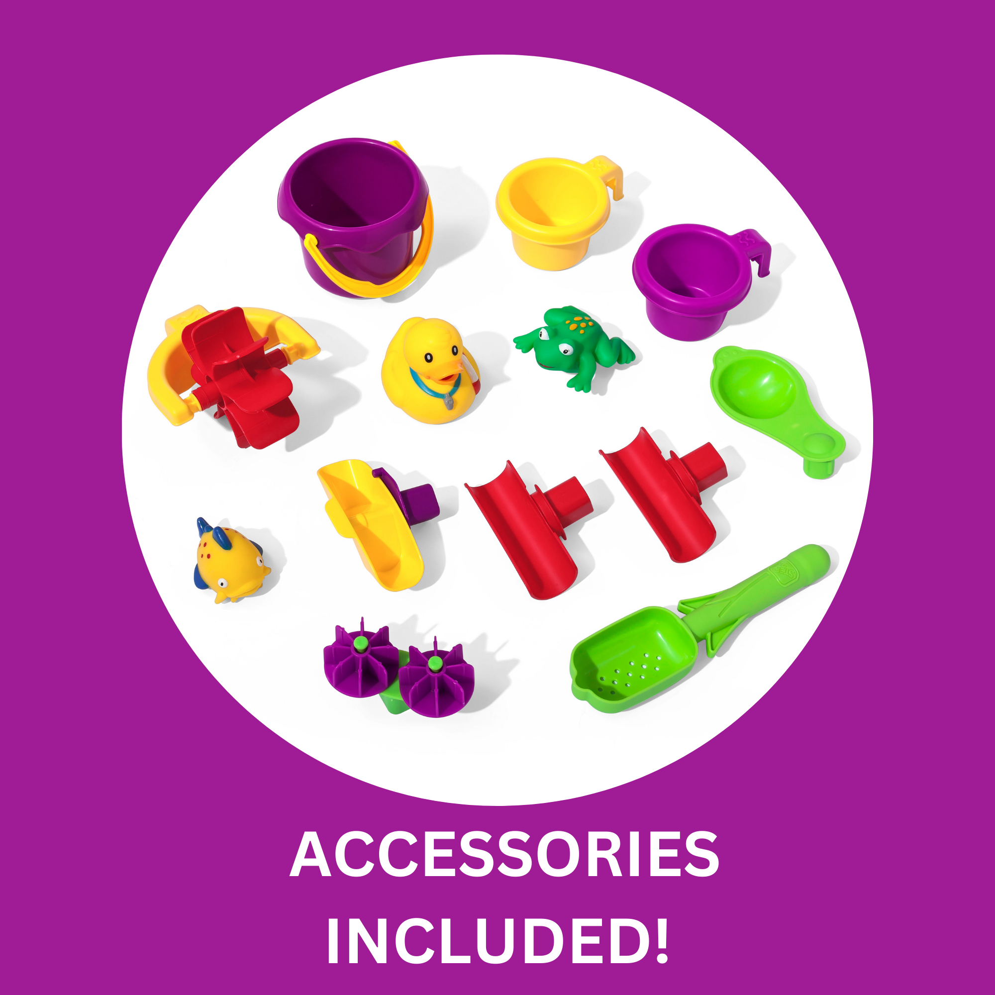 طاولة مياه للبركة من ستيب 2 رين شاورز سبلاش، طاولة مياه داخلية وخارجية، مجموعة ألعاب حسية، لعبة نشاط مع جدار دش مطري، مجموعة إكسسوارات من 13 قطعة، لعبة في الفناء الخلفي مناسبة للأطفال الصغار من سن 1.5 سنة فما فوق