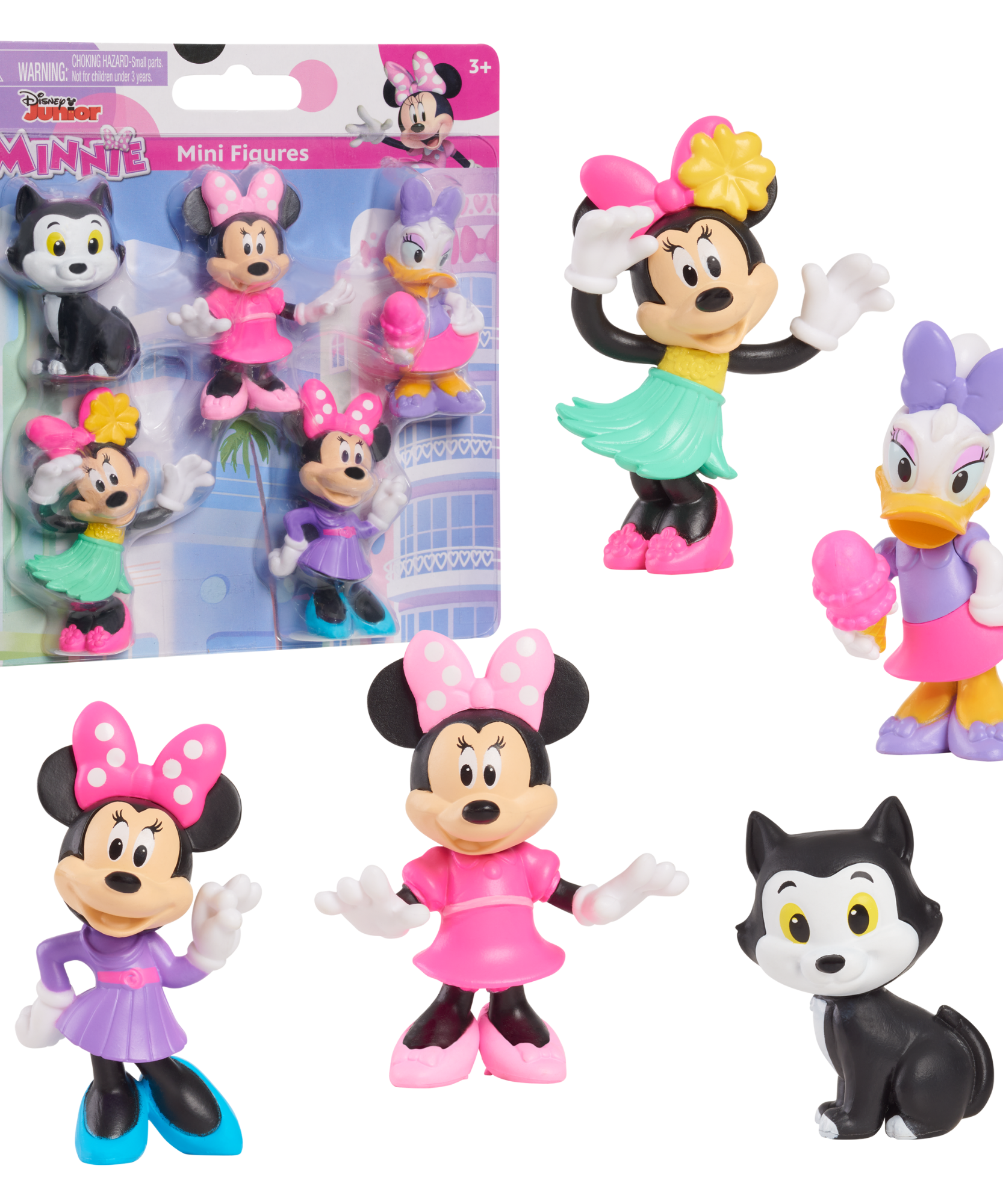 مجموعة مجسمات ديزني ميني ماوس القابلة للتجميع، مقاس 2.7 بوصة (6.8 سم)، مكونة من 5 قطع، لعبة أطفال مرخصة رسميًا للأعمار من 3 سنوات فما فوق من جاست بلاي