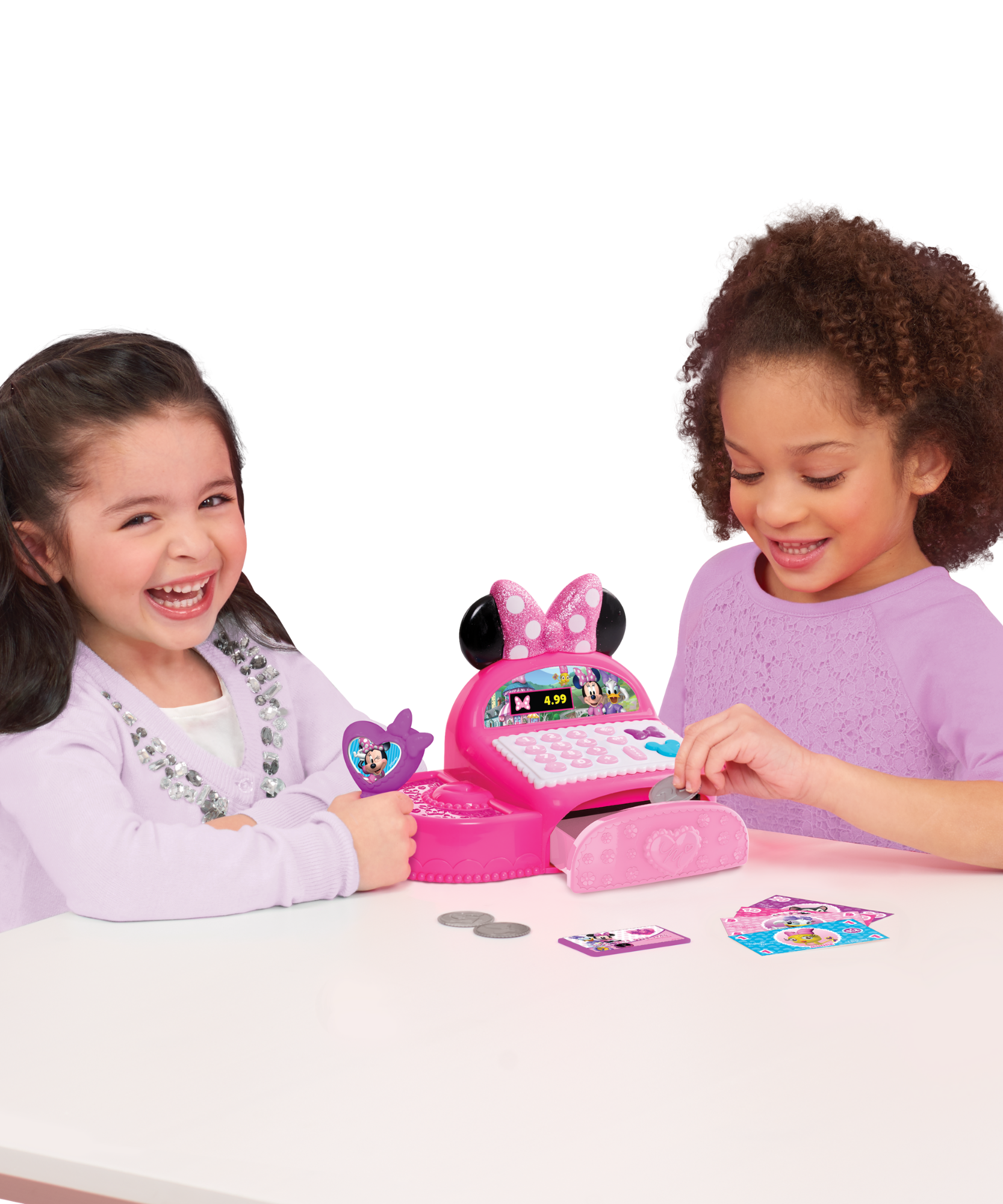 Disney Minnie Mouse Bowtique Cash Register with Lights and Sounds, Preschool Pretend Play Toy with Pull Drawer, Coins, Cash and Card, Officially Licensed Kids Toy for Ages 3 & Up by Just Play