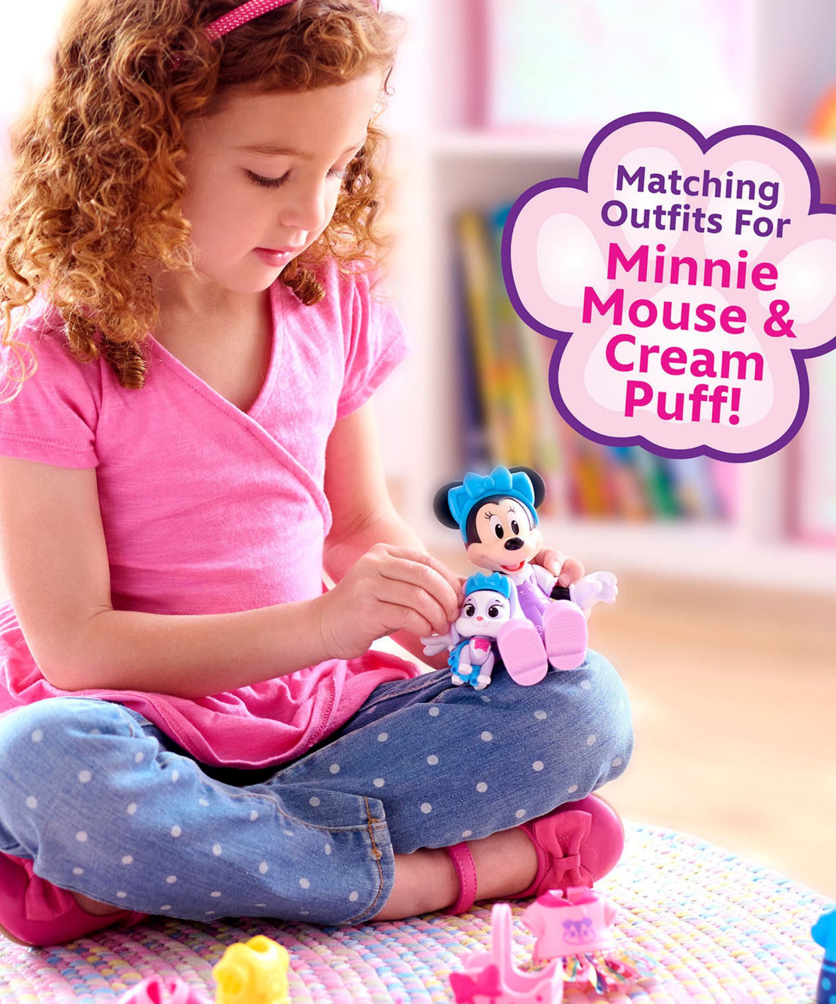 Disney Minnie Mouse Glitter and Glam Pet Fashion Set, 23-piece Doll and Accessories Set, Preschool Pretend Play Toy, Officially Licensed Kids Toy for Ages 3 & Up by Just Play